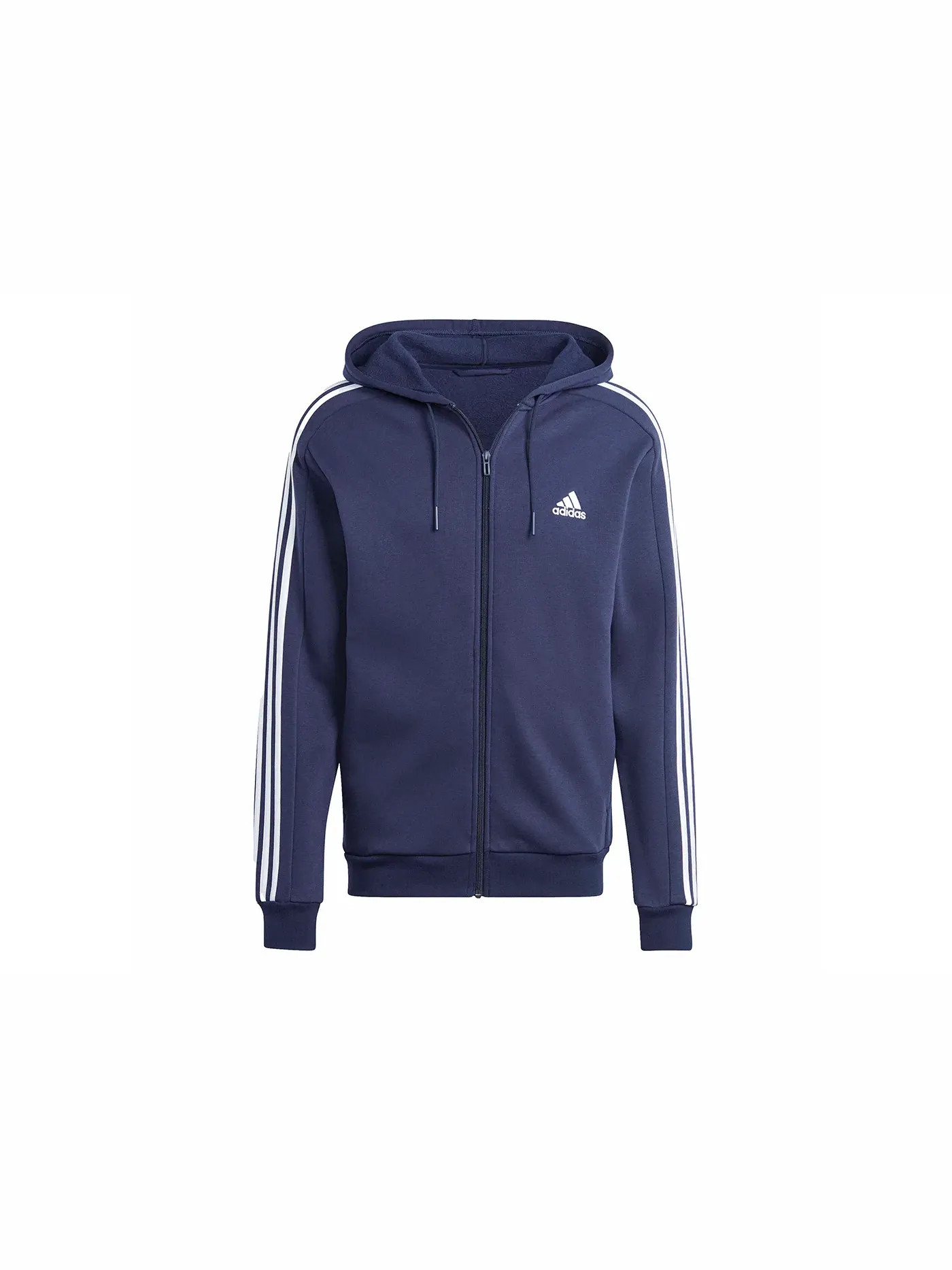 Мужская худи с молнией Essentials Fleece 3-Stripes Full-Zip Adidas, Legend Ink — изображение 1 из 1