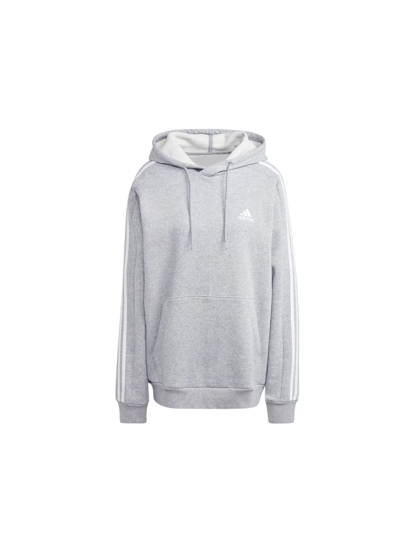 Мужская худи из флиса с тремя полосками Adidas — изображение 1 из 1, серый