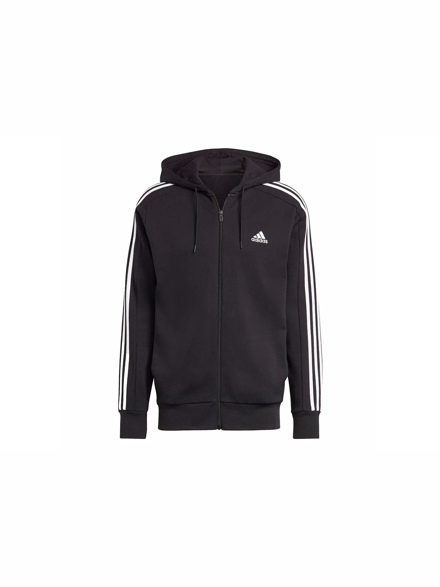 Мужская худи на молнии с длинным рукавом Adidas — изображение 1 из 1, черный/белый