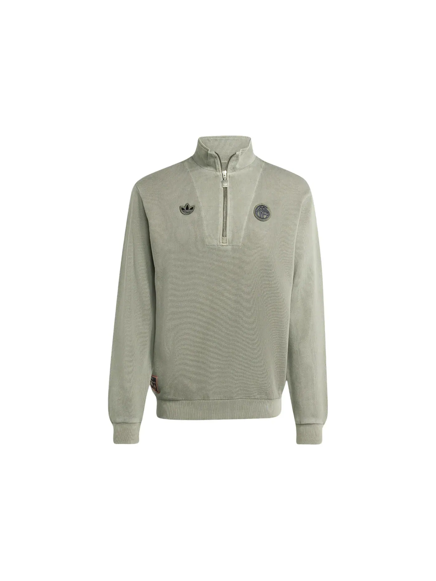 Мужская толстовка с длинным рукавом и полузастежкой Adidas FC Bayern Terrace Icons Half-Zip Top — изображение 1 из 1, зеленый