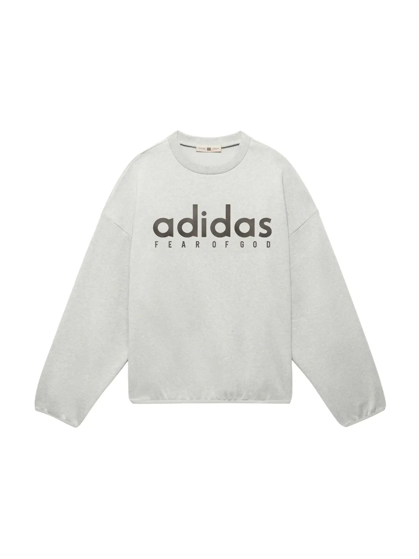 Мужской свитшот с круглым вырезом Fear Of God Athletics Cotton Fleece Adidas — изображение 1 из 1, серый