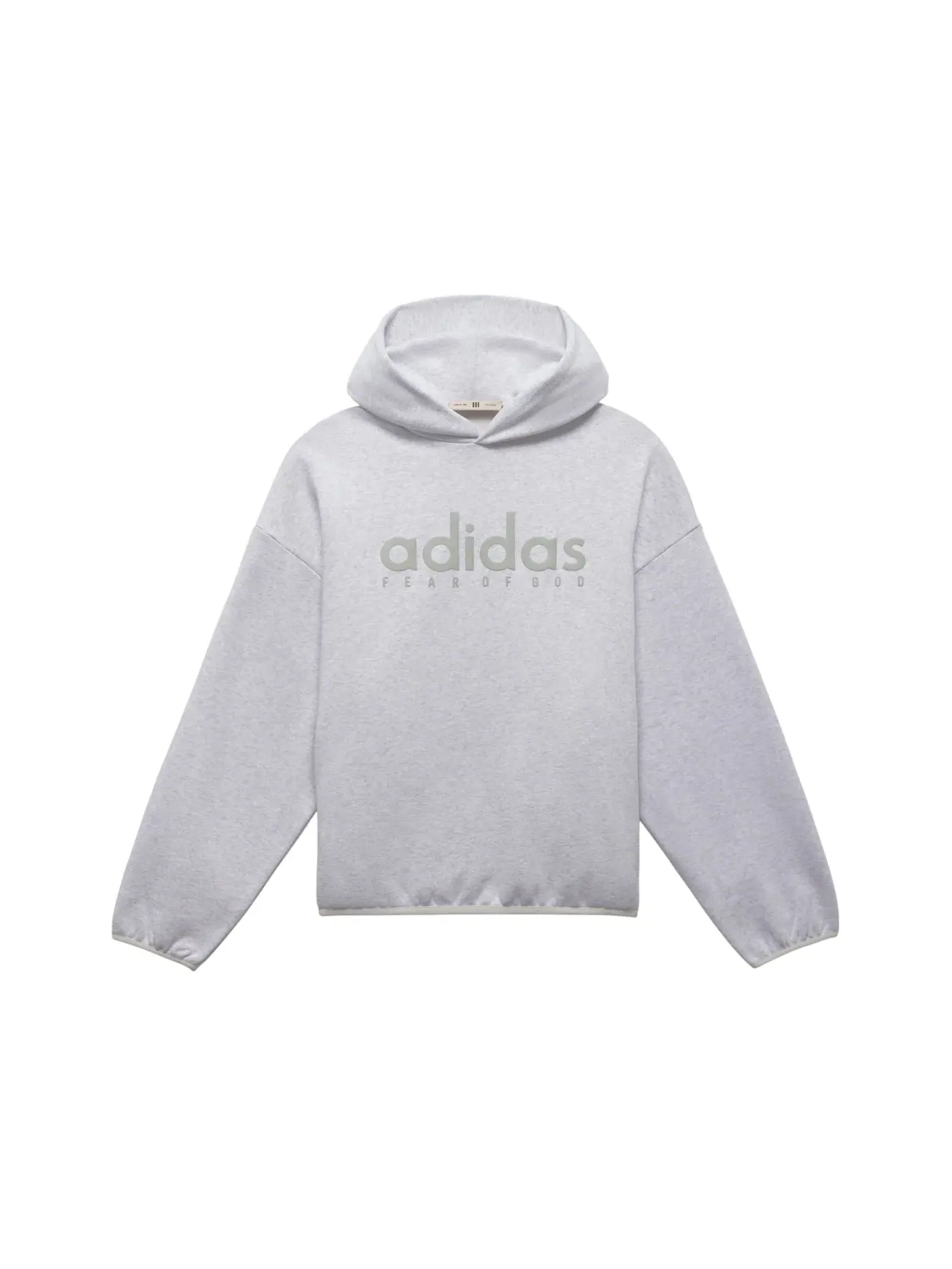 Мужская худи из флиса с капюшоном Fear Of God Athletics Adidas — изображение 1 из 1, светлый серый