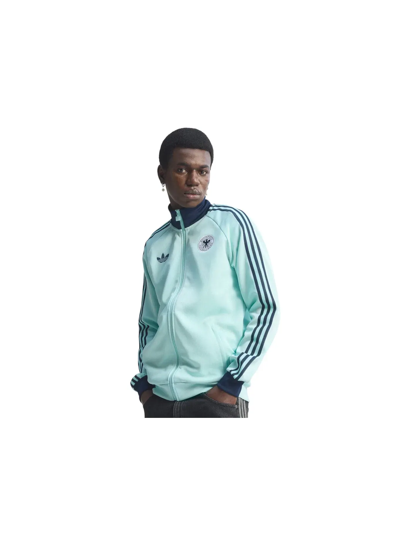 Мужская куртка Track Top с принтом Adidas — изображение 1 из 1, голубой