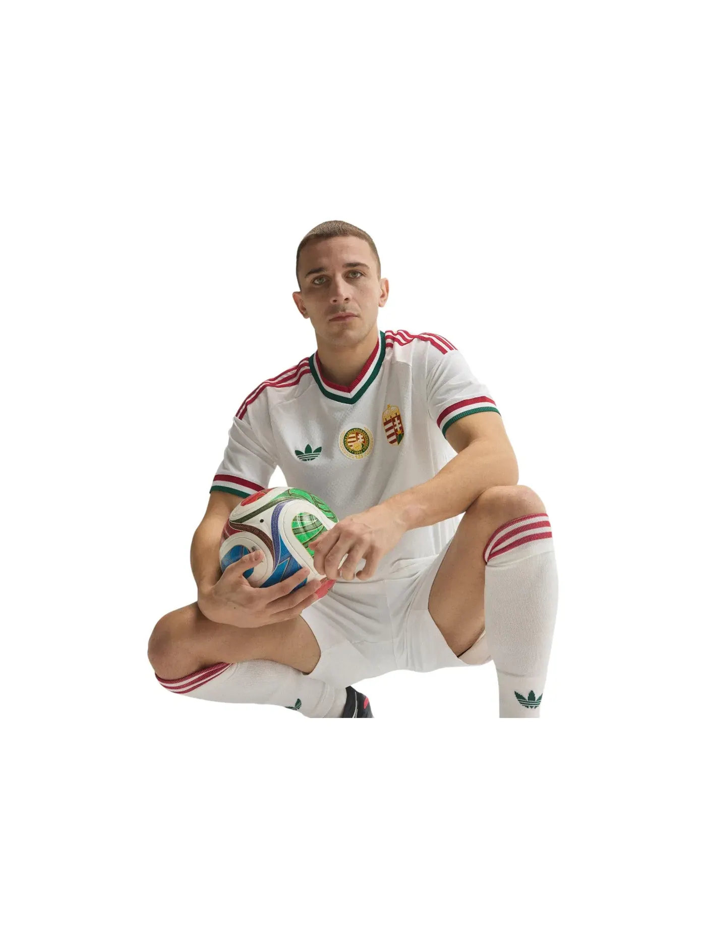 Мужская футбольная джерси с длинным рукавом Hungary 26 Away Authentic Adidas — изображение 1 из 1, белый