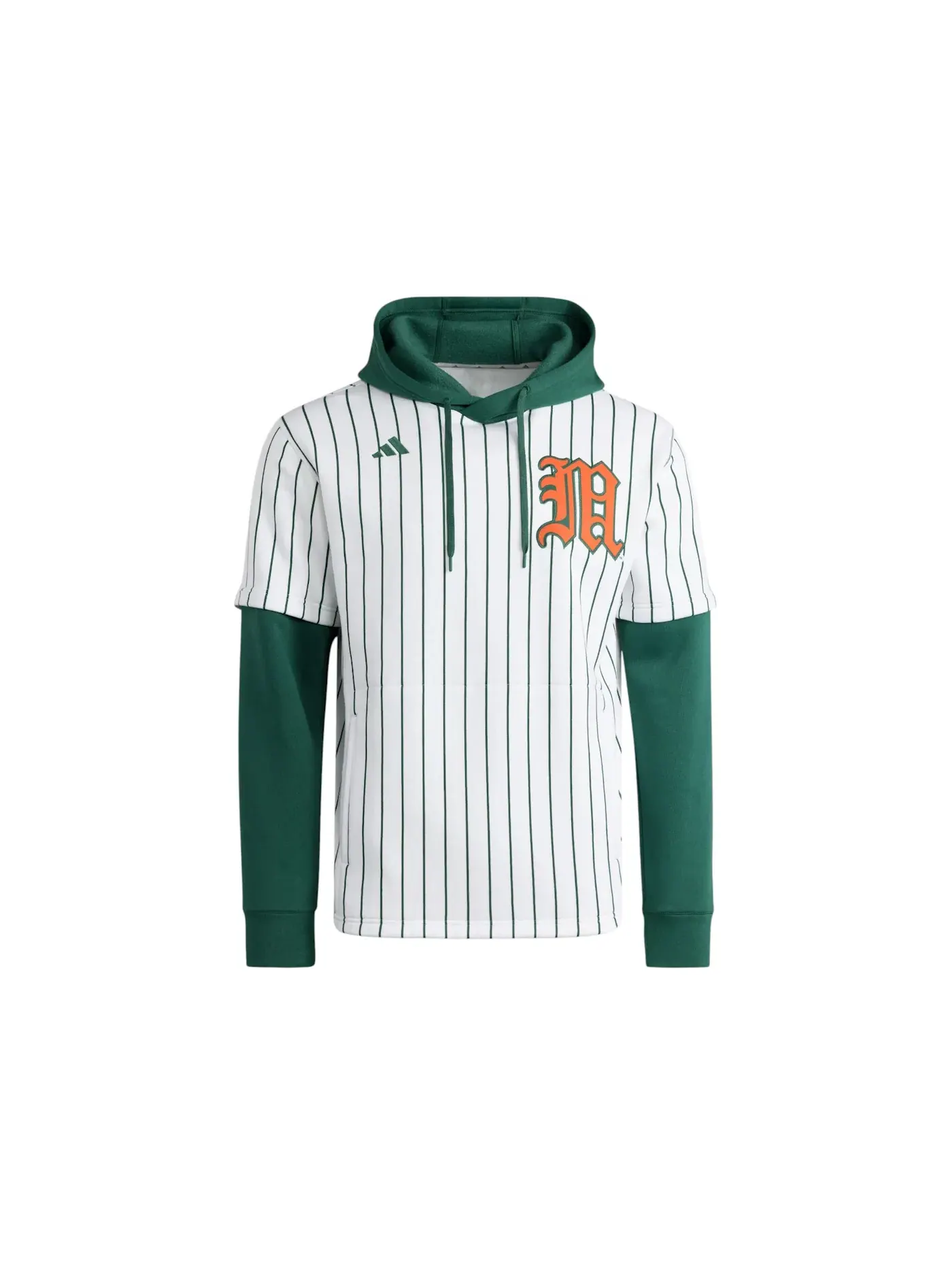Мужская худи с длинным рукавом Adidas Hurricanes Jersey Hoodie — изображение 1 из 1, белый темный зеленый