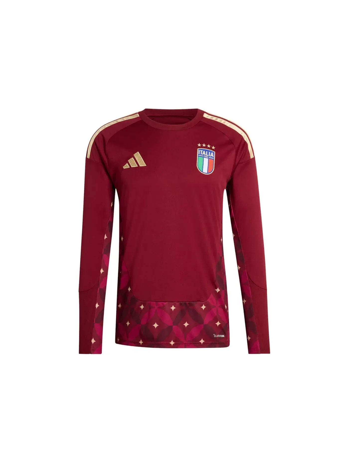 Мужская футболка с длинным рукавом Adidas Italy 2026 Home Goalkeeper Long Sleeve Jersey — изображение 1 из 1, бордовый