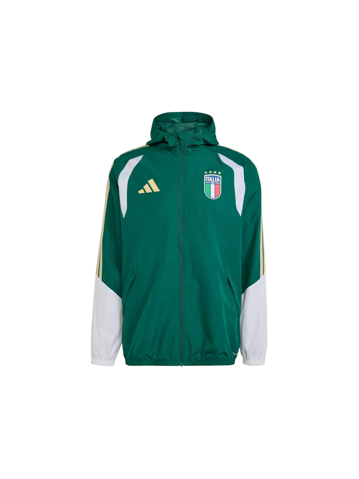 Мужская ветровка с принтом Adidas Italy 2026 Tiro Allweather Jacket — изображение 1 из 1, зеленый