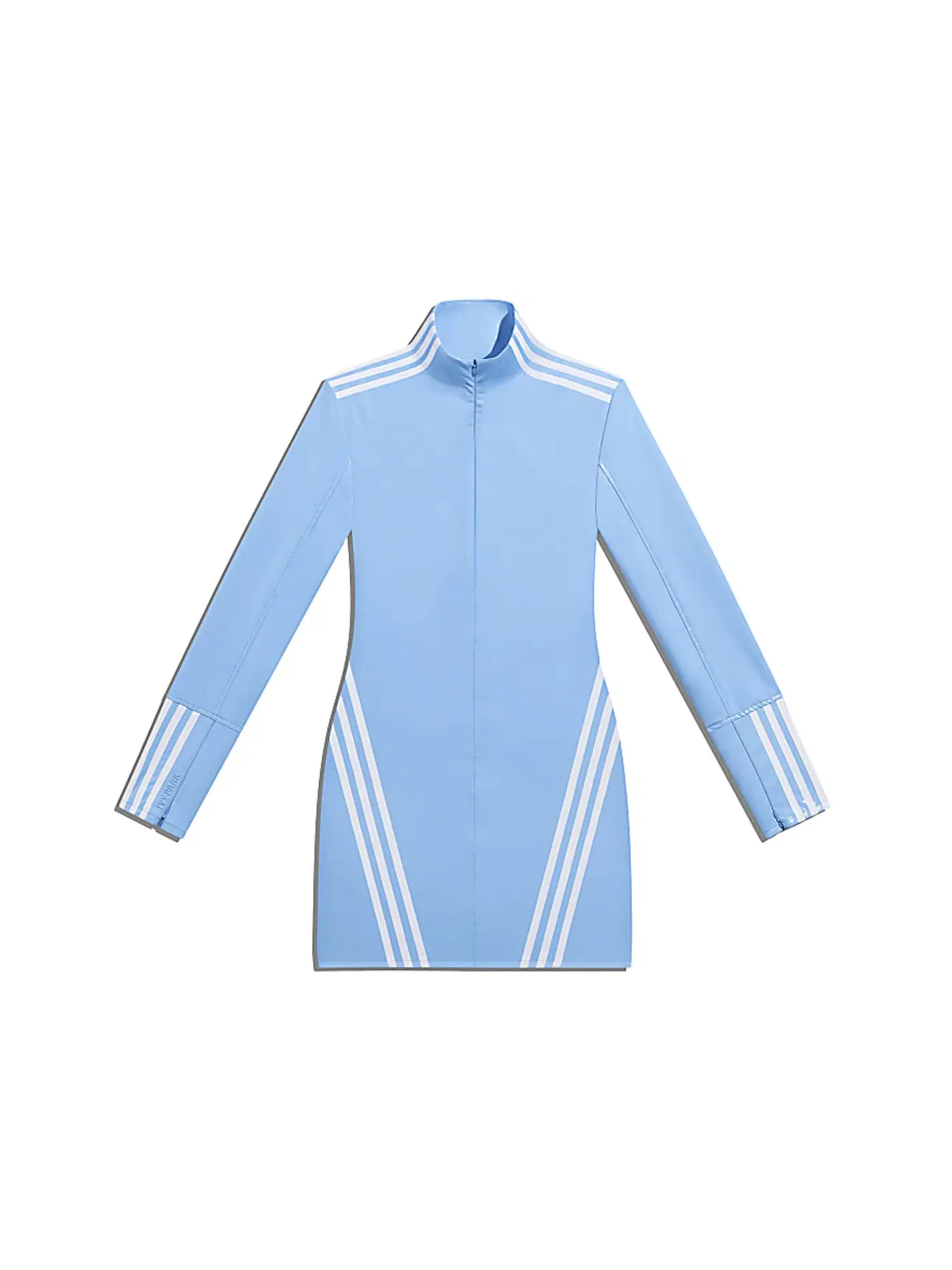 Женское платье с длинным рукавом Adidas Ivy Park 1/2 Zip Latex Dress — изображение 1 из 2, светлый синий/белый