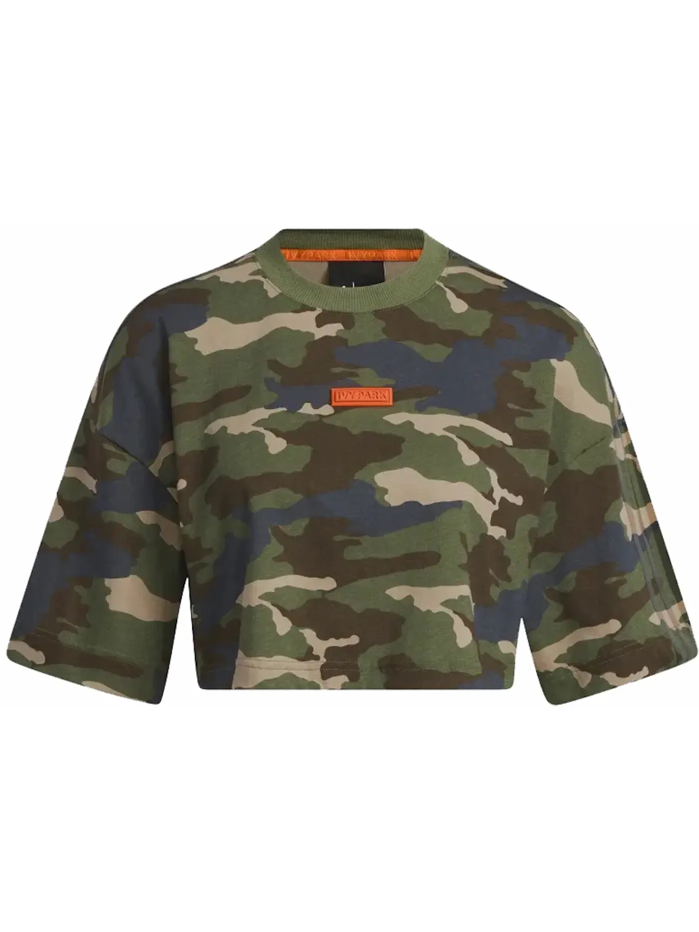 Женская футболка с камуфляжным принтом Adidas Ivy Park Crop Tee, Camo Print — изображение 1 из 2