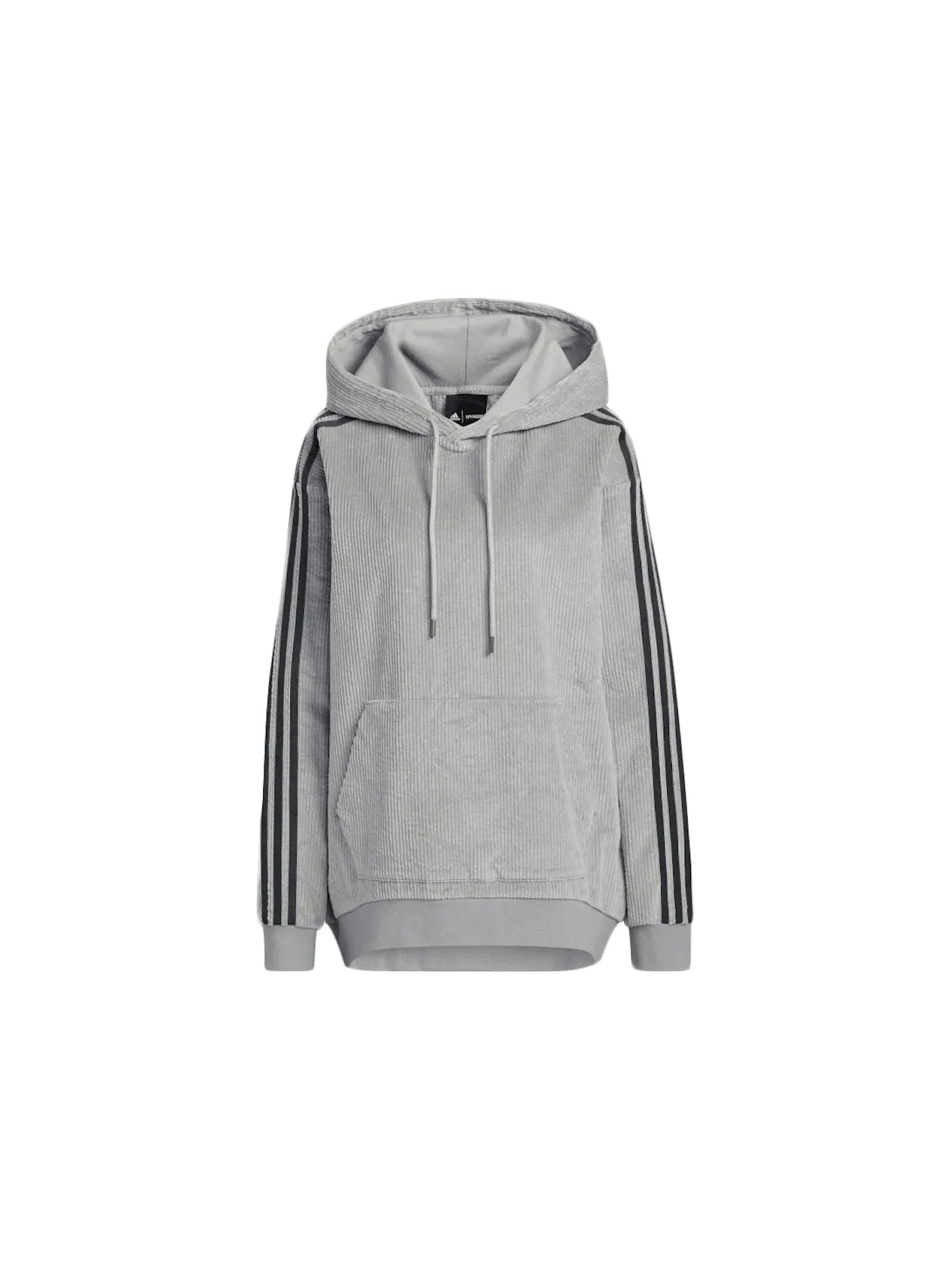 Унисекс худи из вельвета с капюшоном Hoodie (All Gender) Adidas — изображение 1 из 1, серый