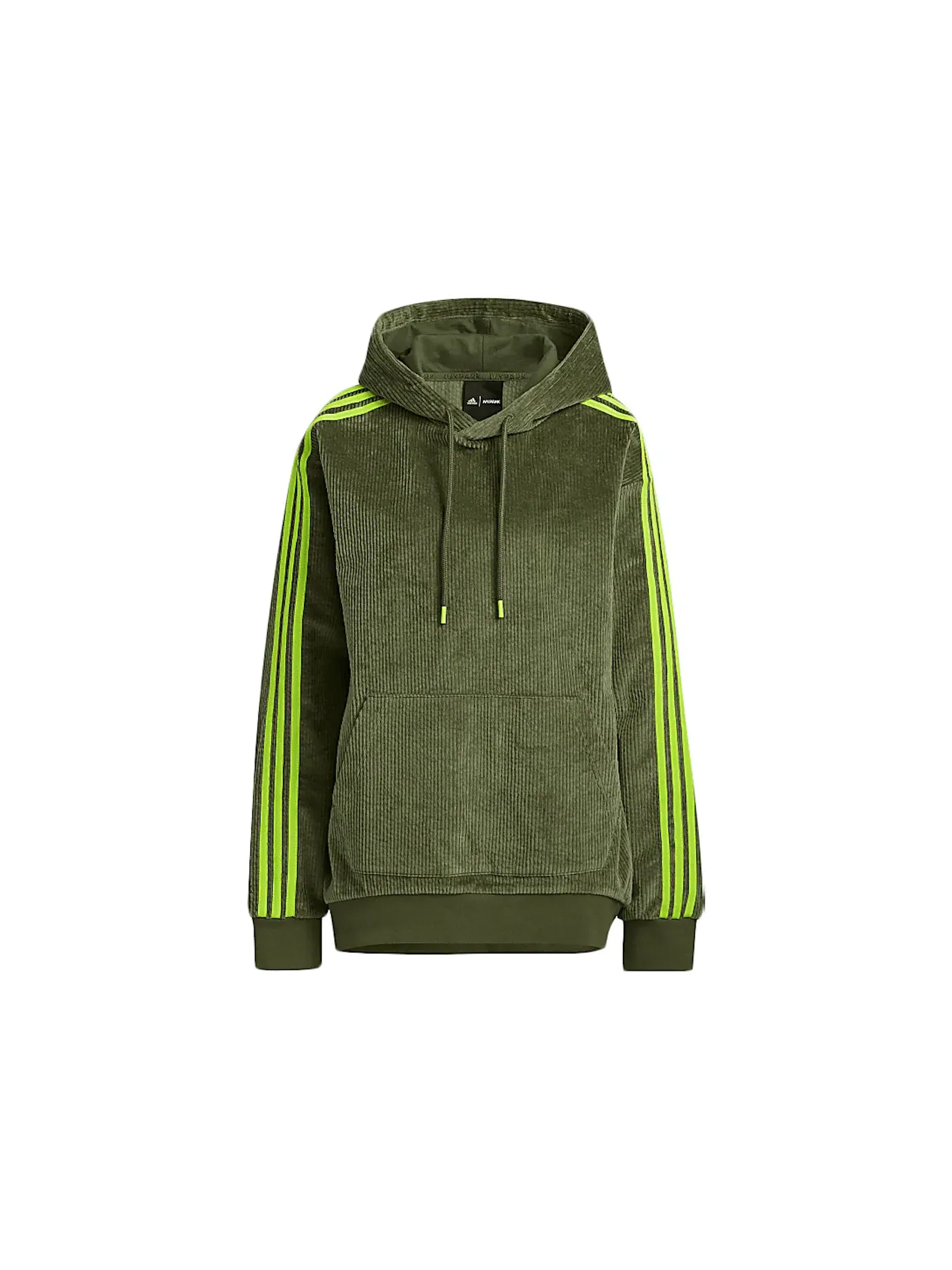 Детская худи с капюшоном из вельвета Ivy Park Halls of Ivy Corduroy Hoodie Adidas — изображение 1 из 1, зеленый