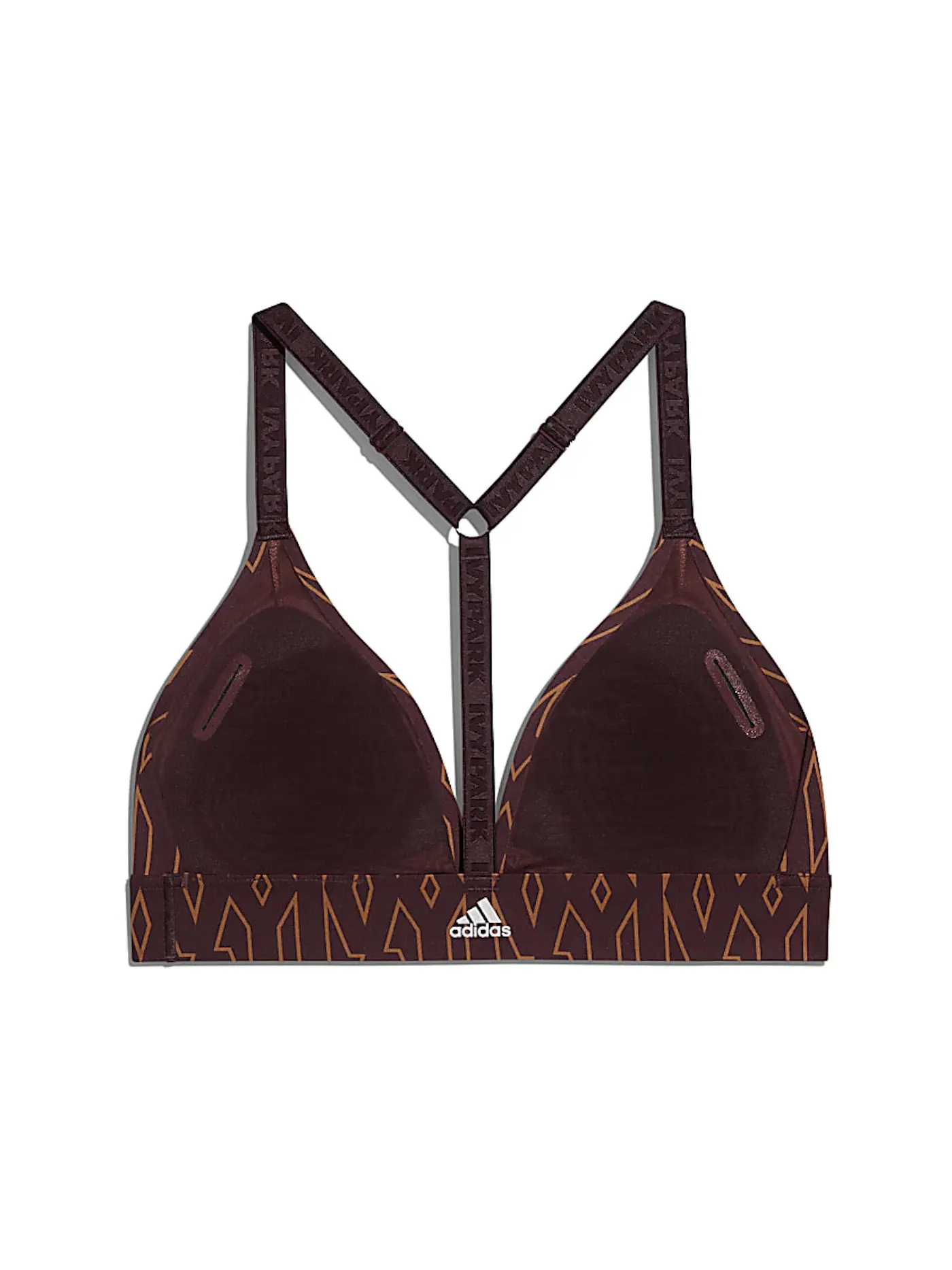 Женский бюстгальтер треугольной формы с низкой поддержкой Bra Adidas — изображение 2 из 2, коричневый/красный