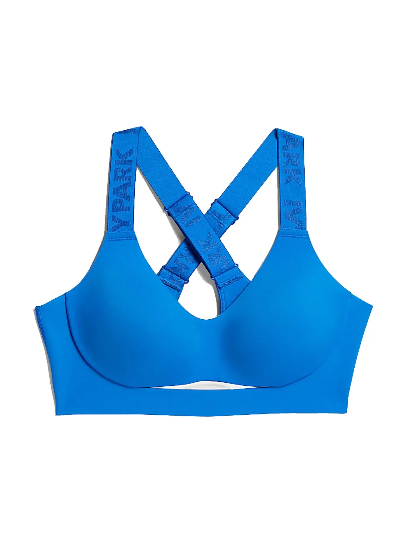 Женский спортивный бюстгальтер со средней поддержкой с вырезами Cutout Bra Adidas — изображение 1 из 2, синий