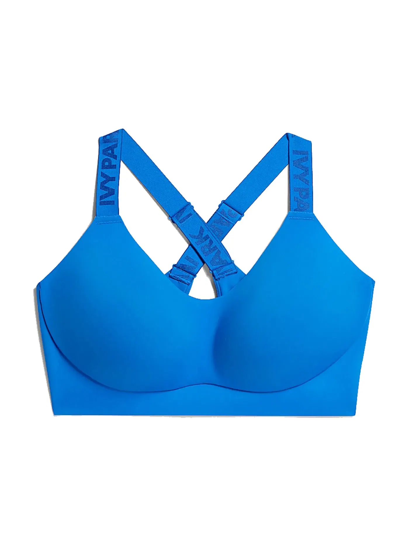 Женский бюстгальтер с вырезами средней поддержки Ivy Park Cutout Bra (Plus Size) Adidas — изображение 1 из 2, синий