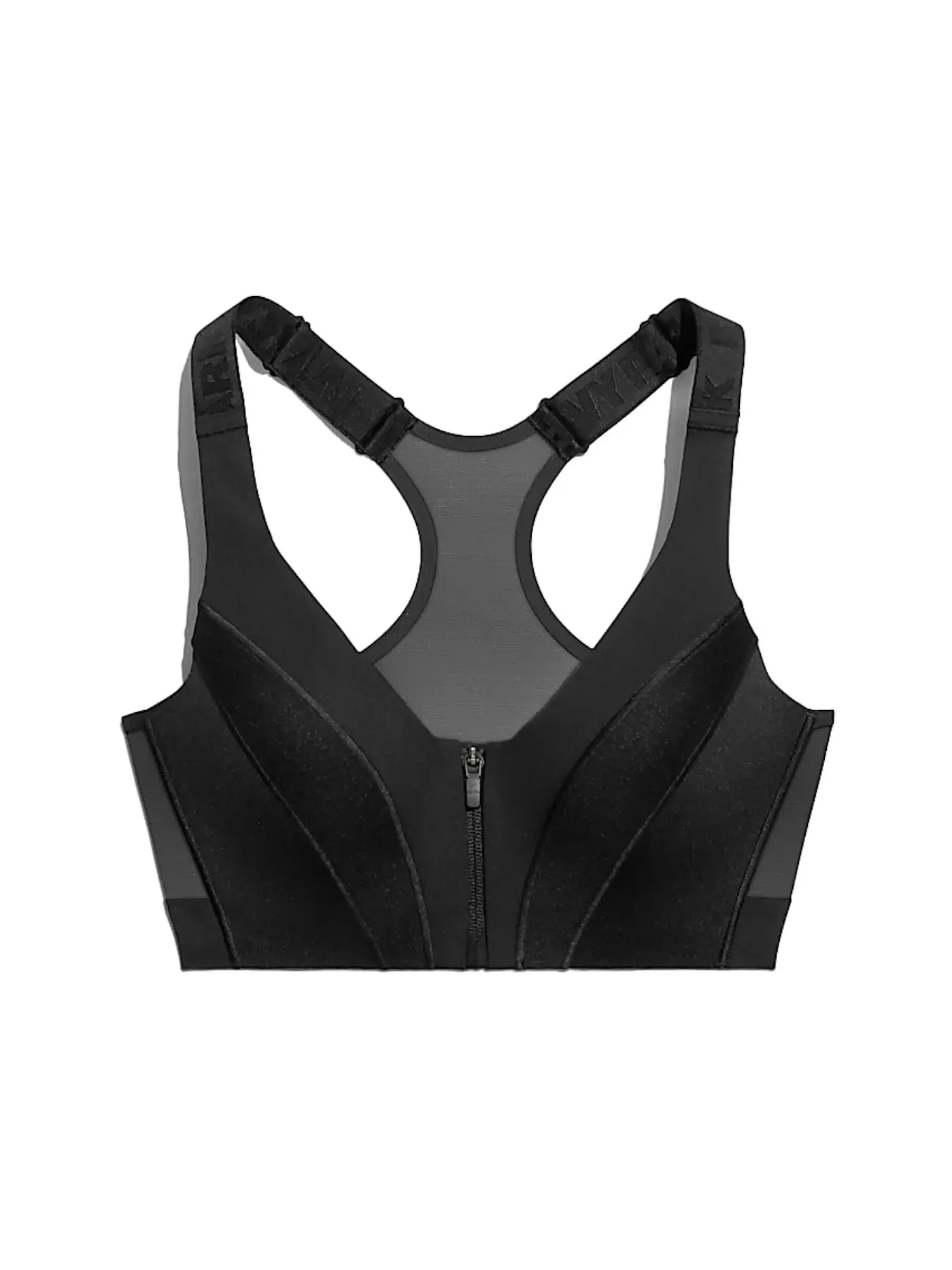 Женский бюстгальтер с застежкой-молнией средней поддержки Zip Bra (Plus Size) Adidas — изображение 1 из 2, черный