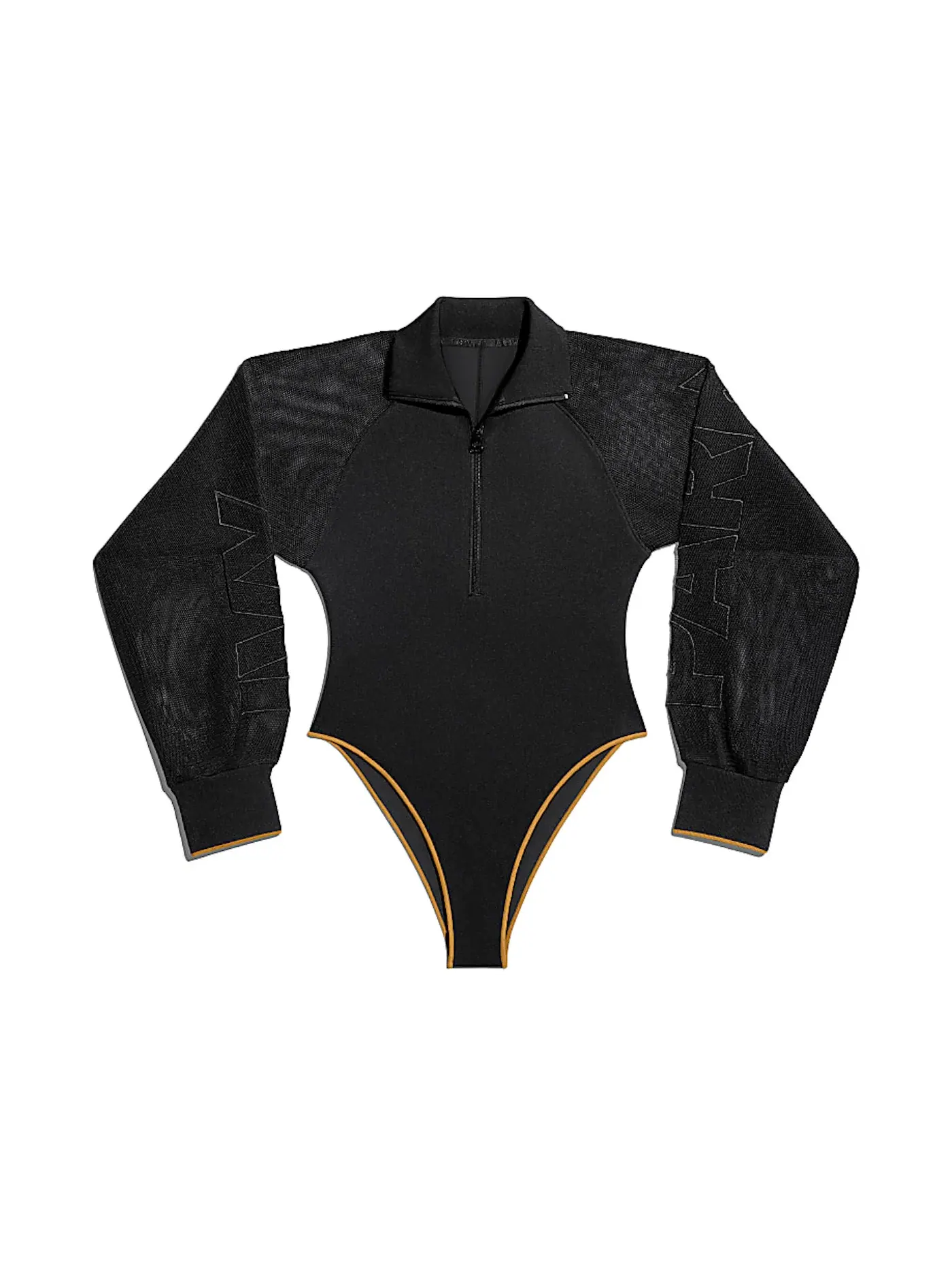 Женское боди с сетчатыми рукавами Adidas Ivy Park Mesh Sleeve Bodysuit (Plus Size) — изображение 1 из 2, черный