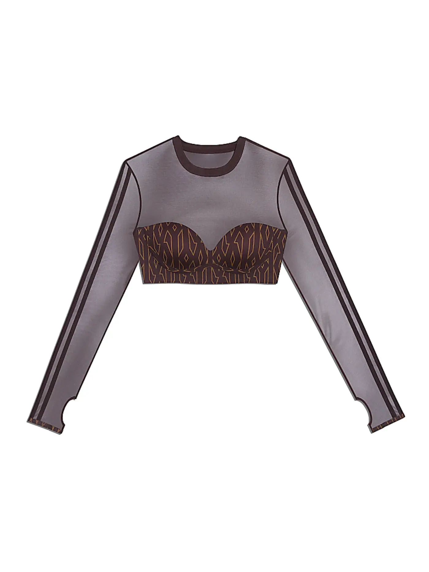 Женский укороченный топ с монограммой Adidas Ivy Park Monogram Crop Top — изображение 1 из 2, коричневый/красный