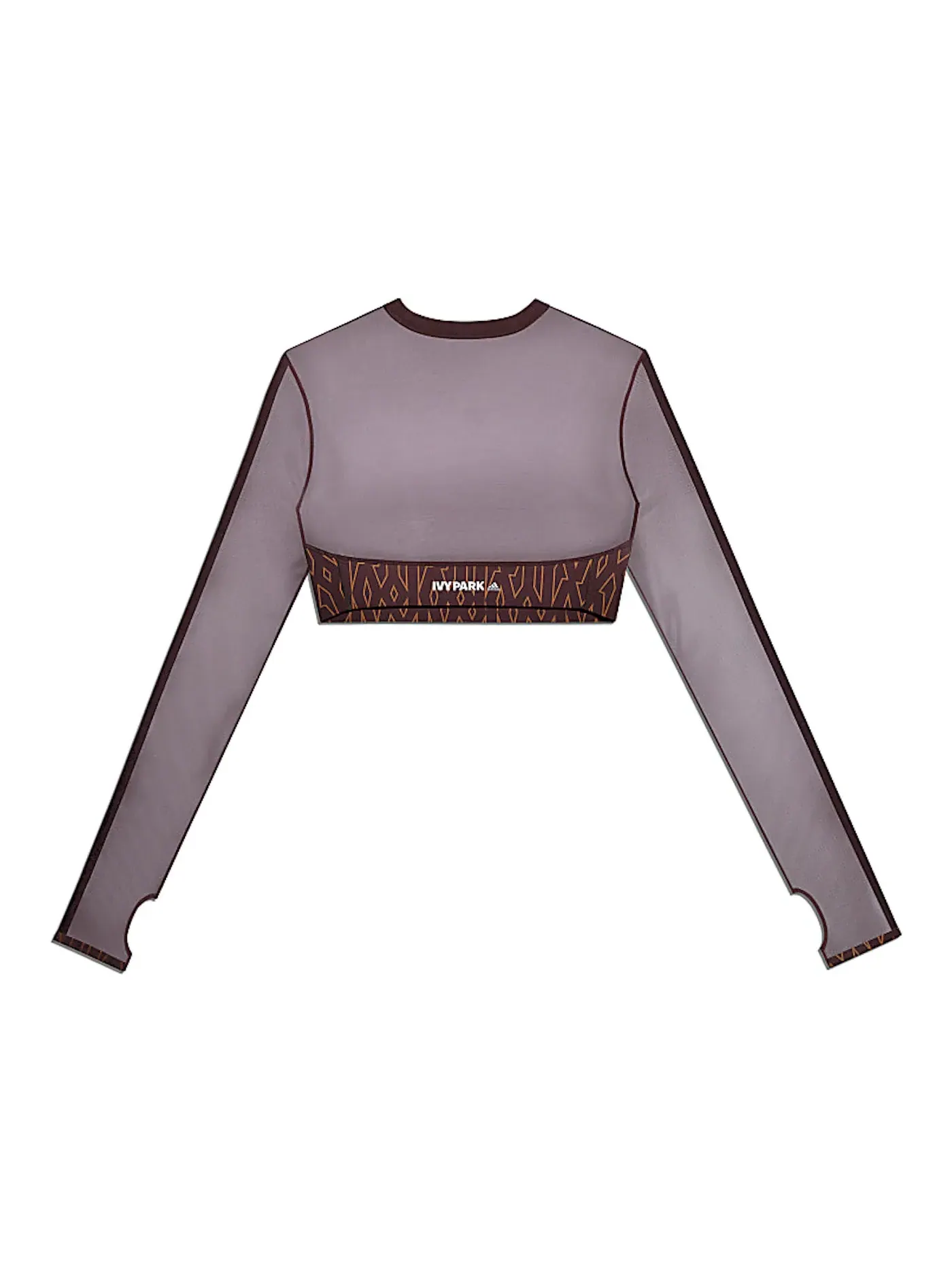 Женский укороченный топ с монограммой Adidas Ivy Park Monogram Crop Top — изображение 2 из 2, коричневый/красный