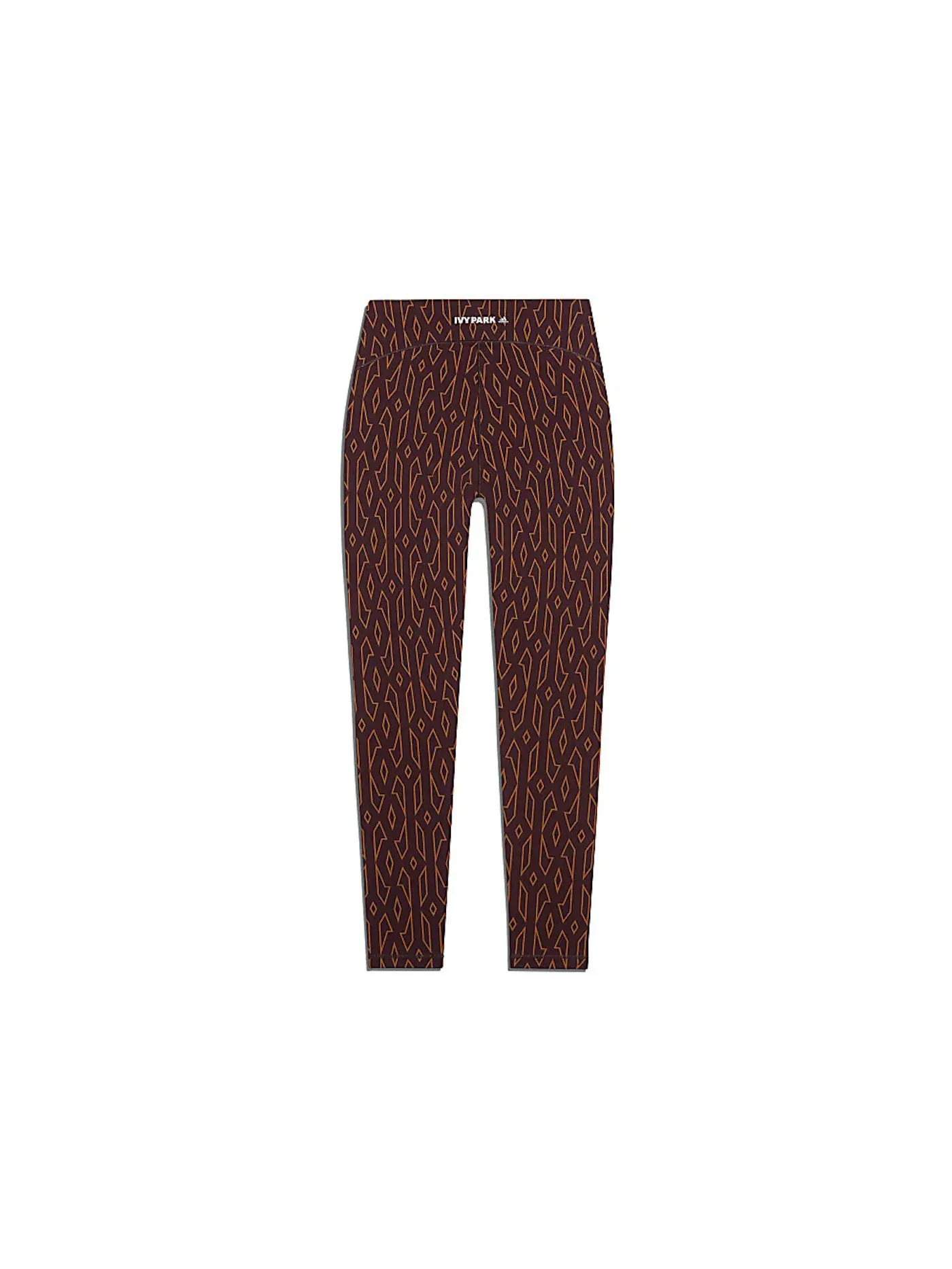 Женские леггинсы с панелью из шифона Adidas Ivy Park Monogram Sheer Panel Tights — изображение 2 из 2, коричневый красный