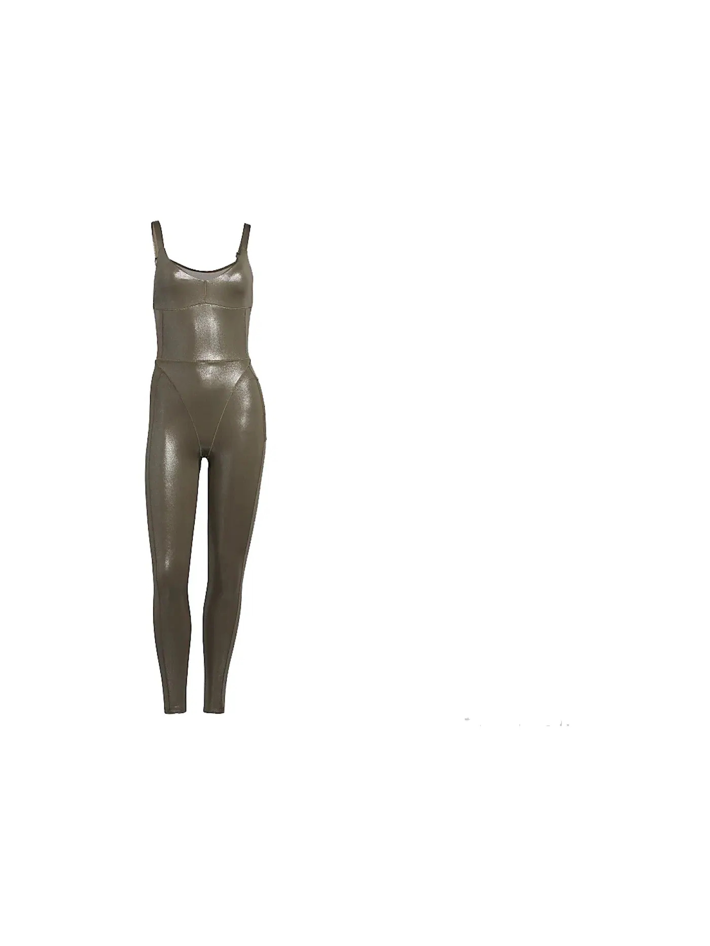 Женское боди-комбинезон с V-образным вырезом Catsuit Adidas — изображение 1 из 2, темный хаки