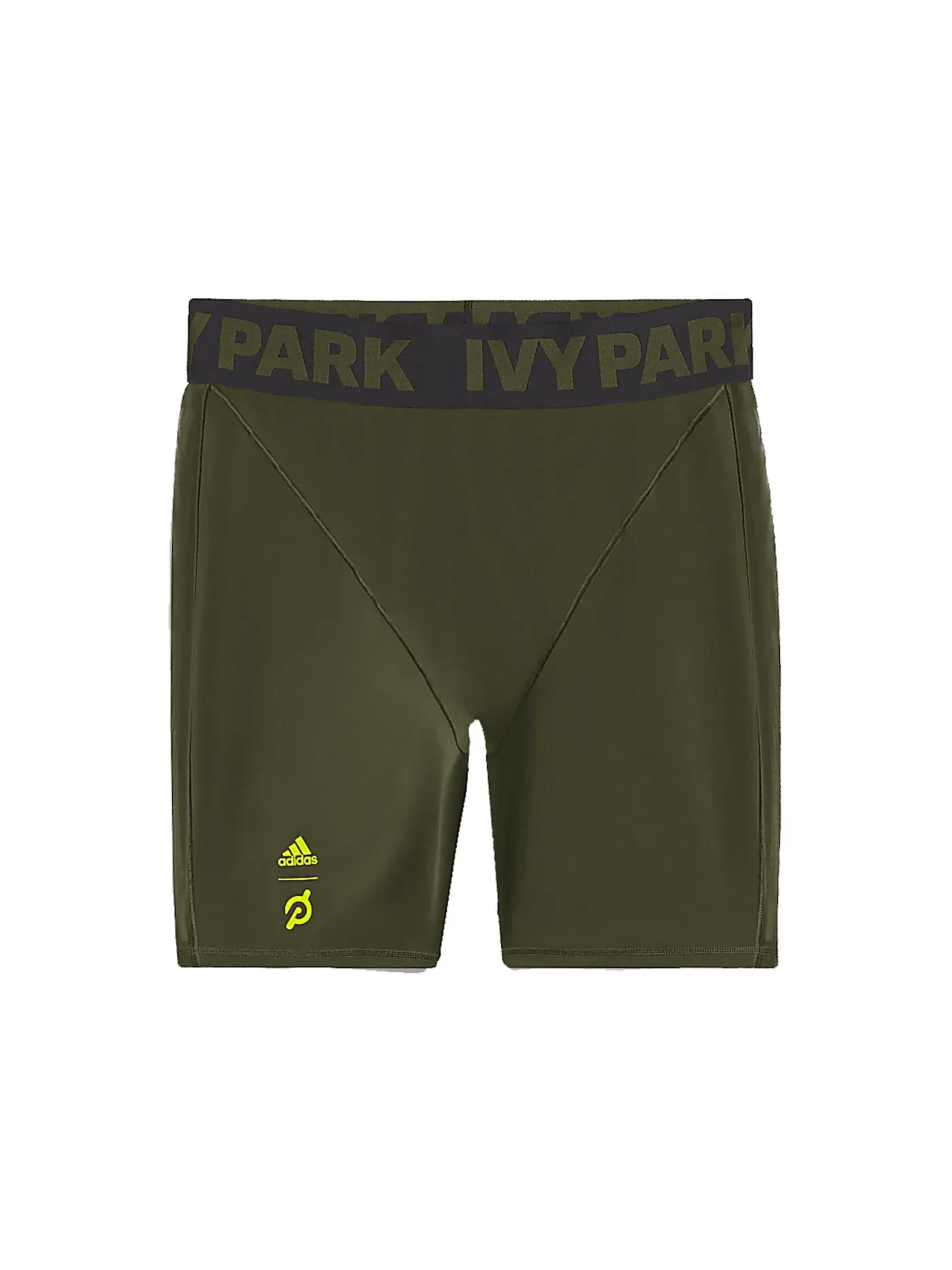 Женские шорты для велоспорта с длиной до колена Ivy Park x Peloton Plus Size Adidas — изображение 1 из 1, оливковый/черный
