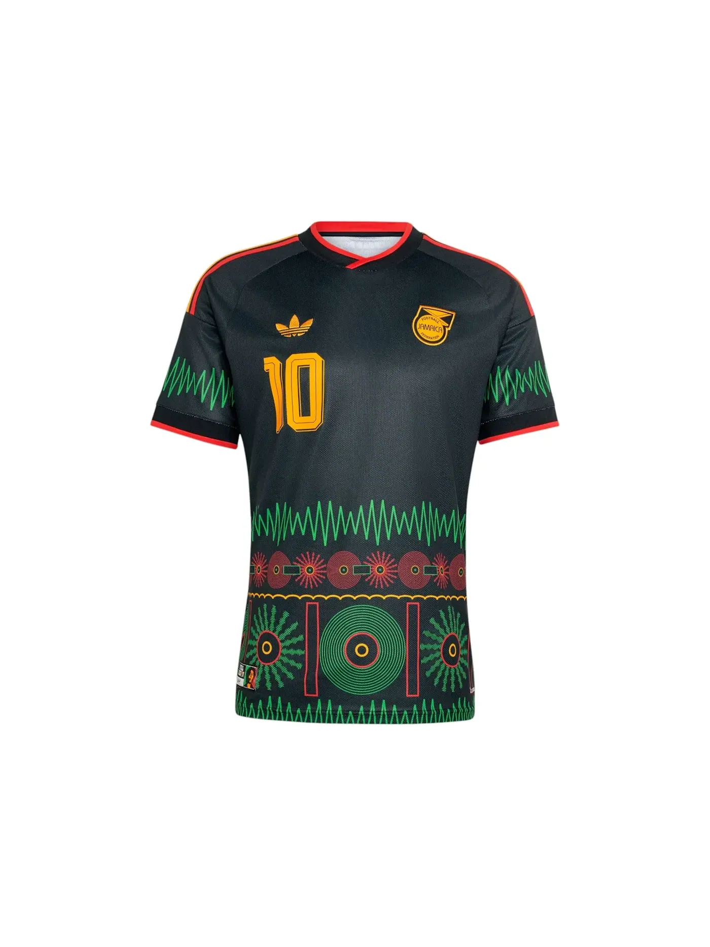 Мужская джерси с принтом Jamaica 2026 Bob Marley Away Adidas — изображение 1 из 1, черный
