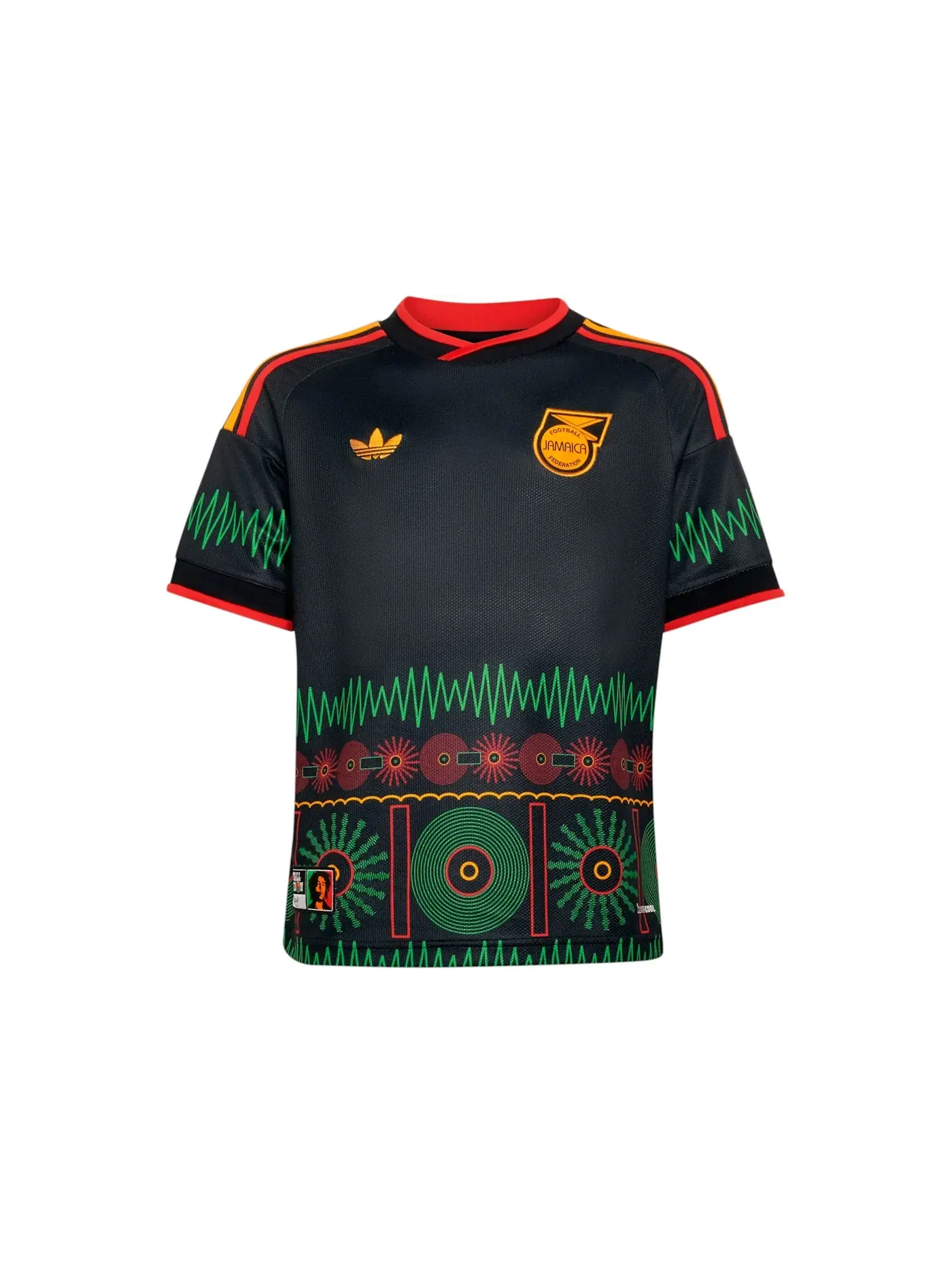 Мужская футболка с принтом Jamaica 2026 Bob Marley Away Jersey Adidas — изображение 1 из 1, черный