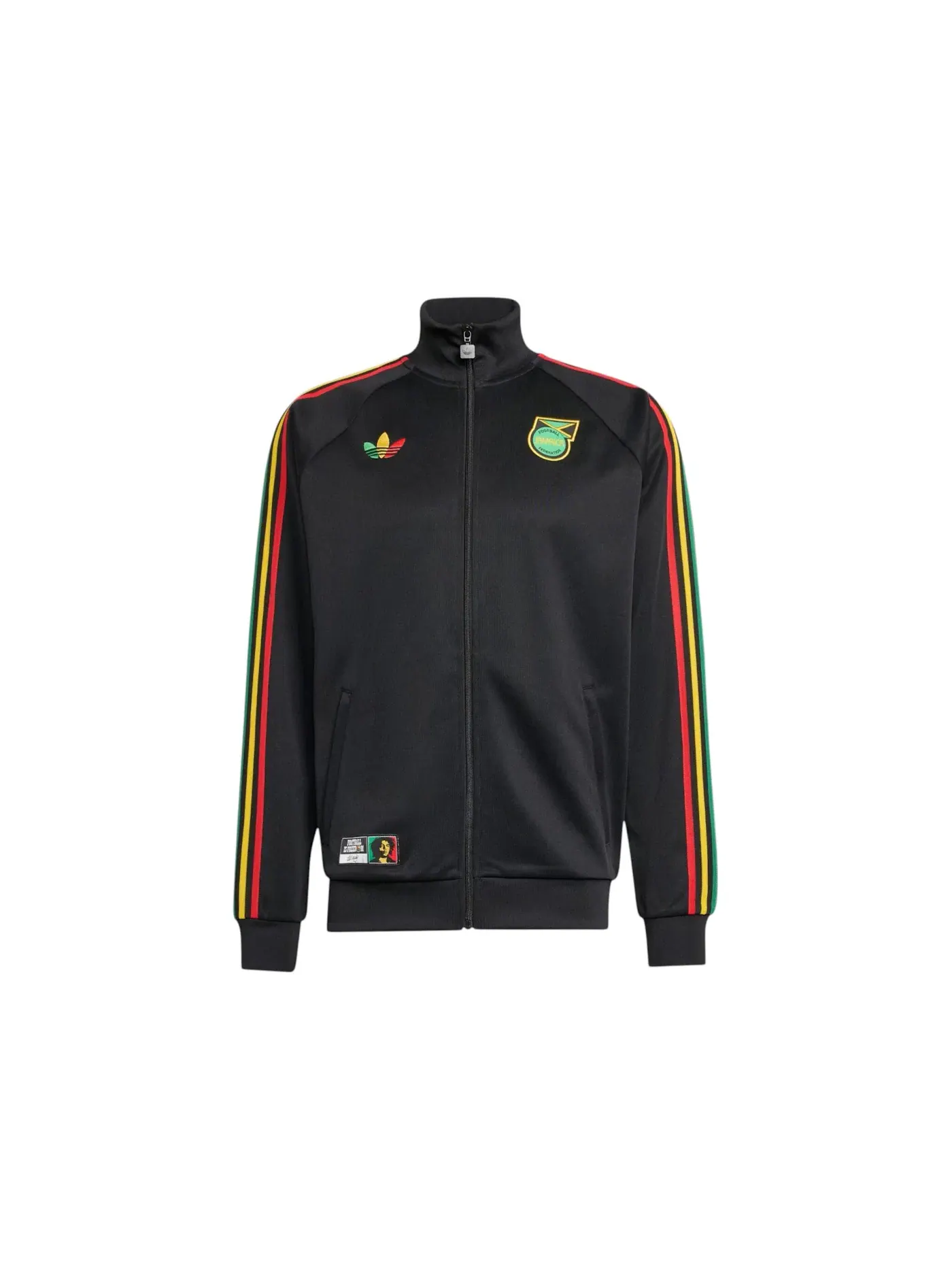 Мужская куртка с высоким воротником Adidas Jamaica Bob Marley Track Top — изображение 1 из 1, черный