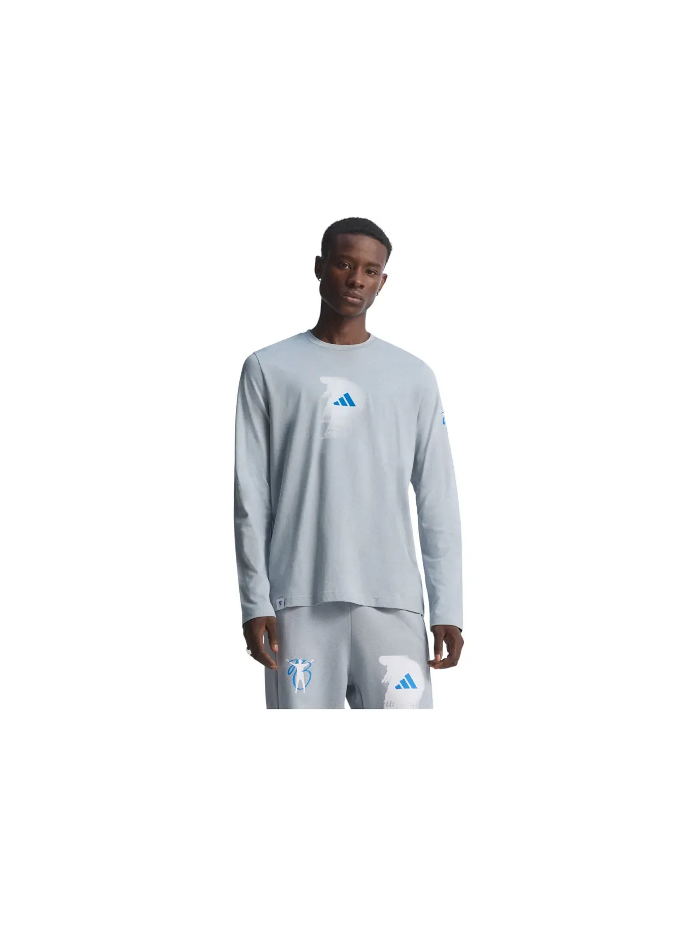 Мужская футболка с длинным рукавом Adidas Tee — изображение 1 из 1, светлый серый