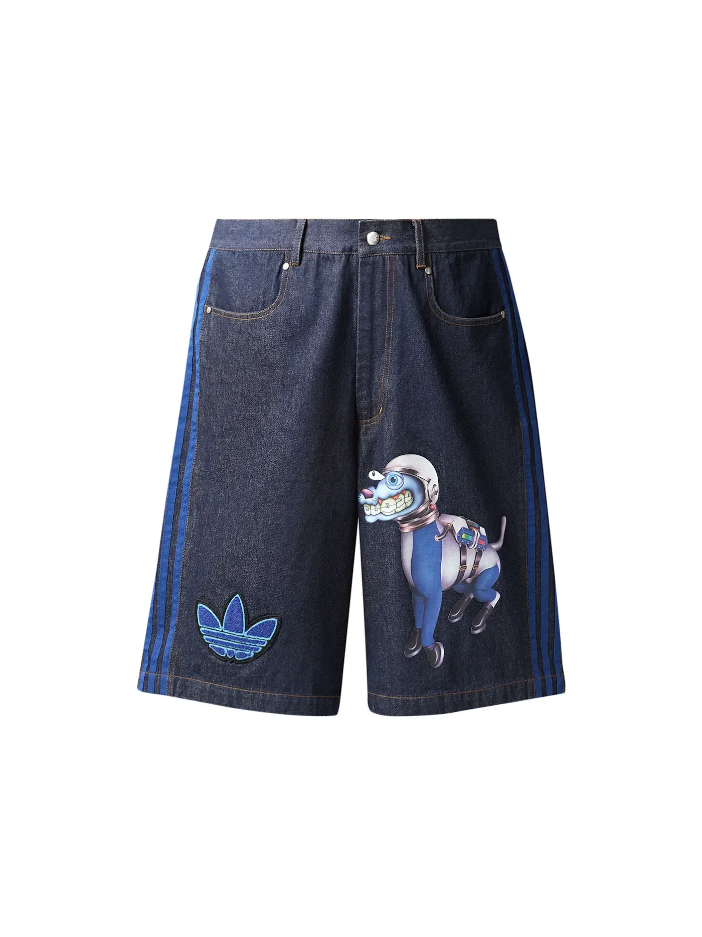Мужские шорты с принтом Kerwin Frost Lakeith Space Dog Adidas — изображение 1 из 2, синий