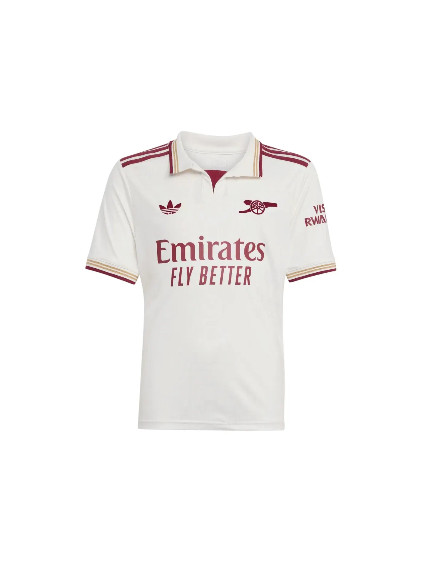 Детская футболка поло с принтом Arsenal 25-26 Third Jersey Adidas — изображение 1 из 1, белый бордовый