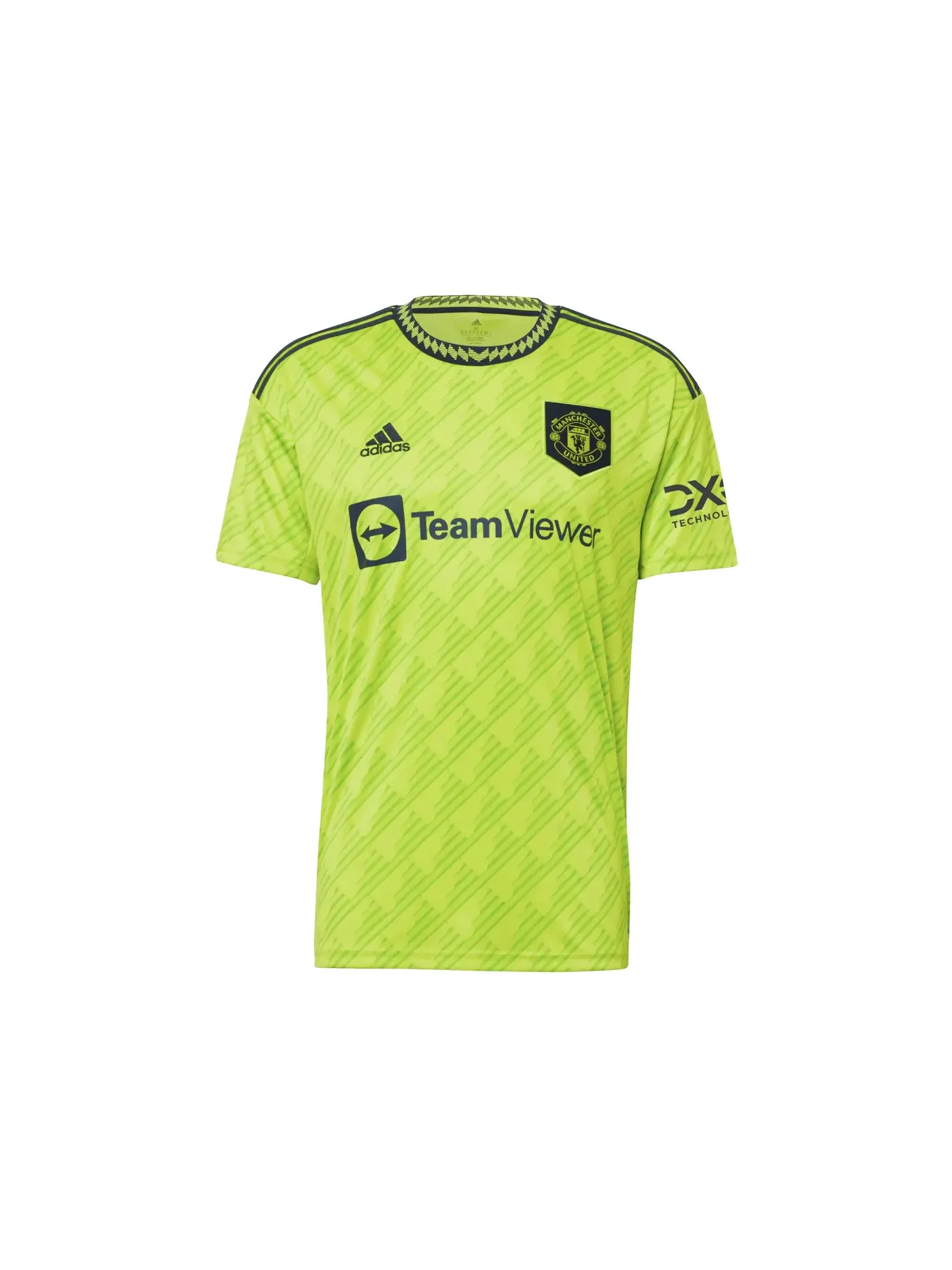 Мужская футболка с принтом Manchester United 22/23 Third Jersey Semi Solar Slime Adidas — изображение 1 из 2, серебристый