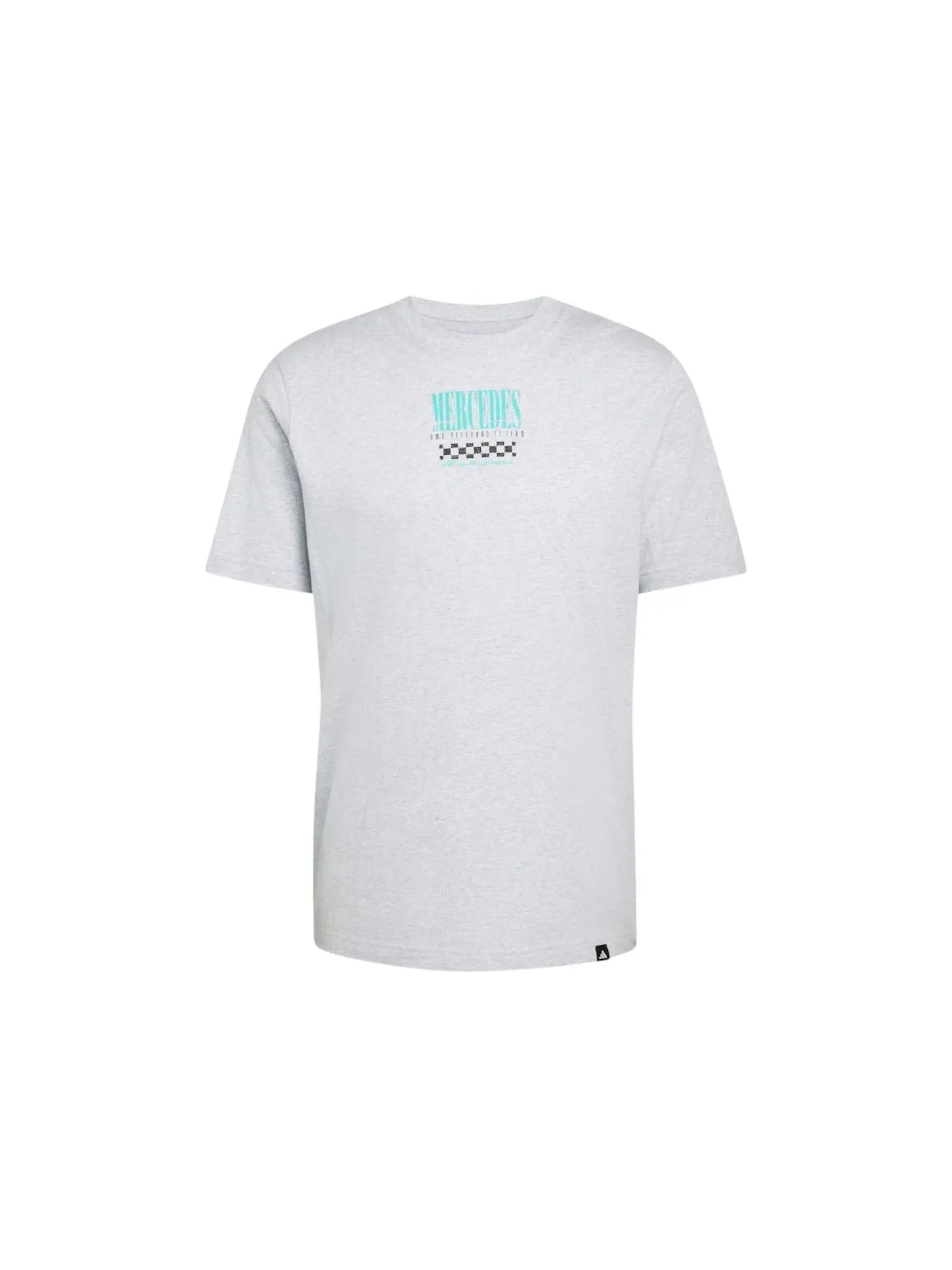 Мужская футболка с принтом Mercedes AMG Petronas Formula 1 Team Graphic II Tee Adidas — изображение 1 из 1, светлый серый