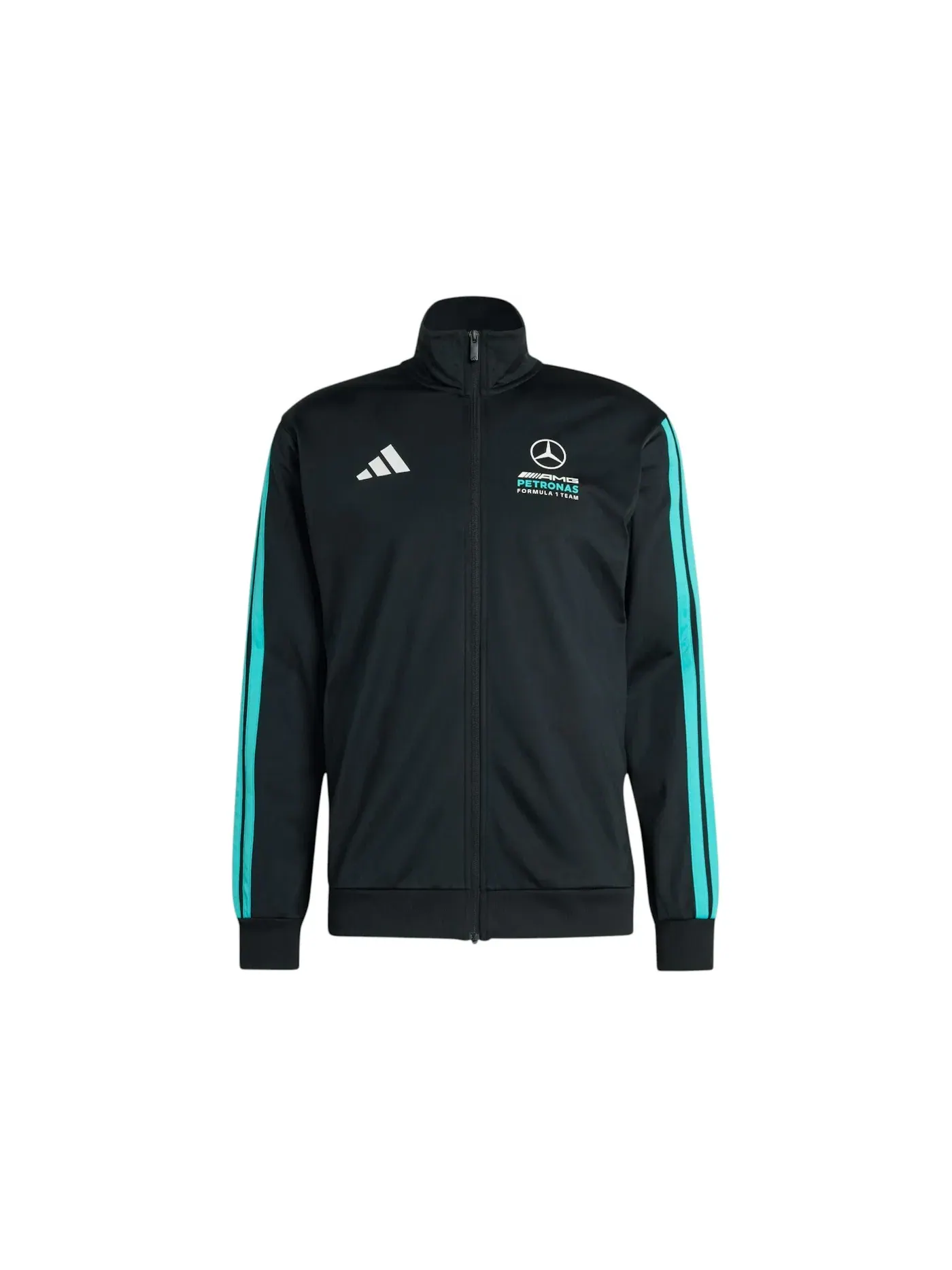 Мужская куртка-ветровка с принтом Adidas Mercedes AMG Petronas Formula 1 Team DNA Track Top — изображение 1 из 1, черный