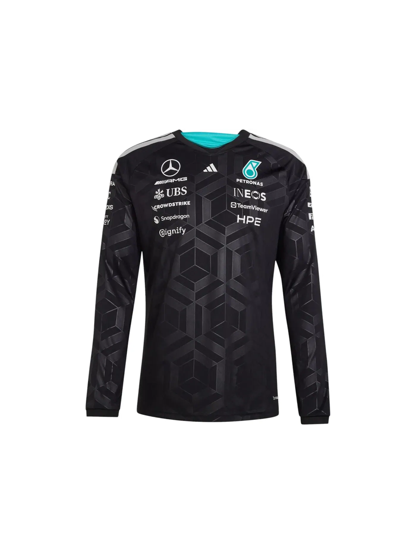 Мужская футболка с длинным рукавом Jersey Adidas — изображение 1 из 1, черный