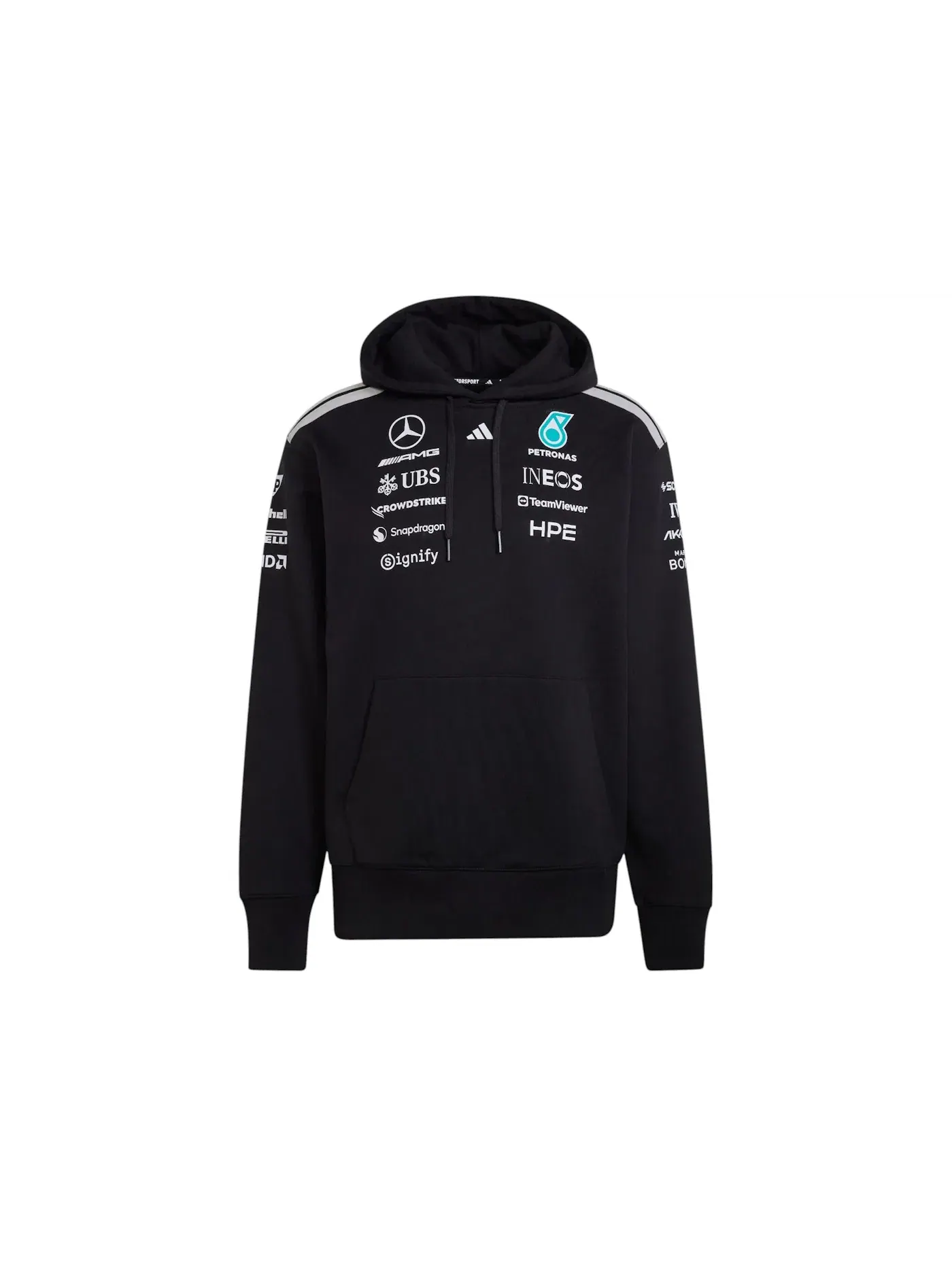 Мужской худи с капюшоном Mercedes AMG Petronas Formula 1 Team Driver Hood Sweatshirt Adidas — изображение 1 из 1, черный