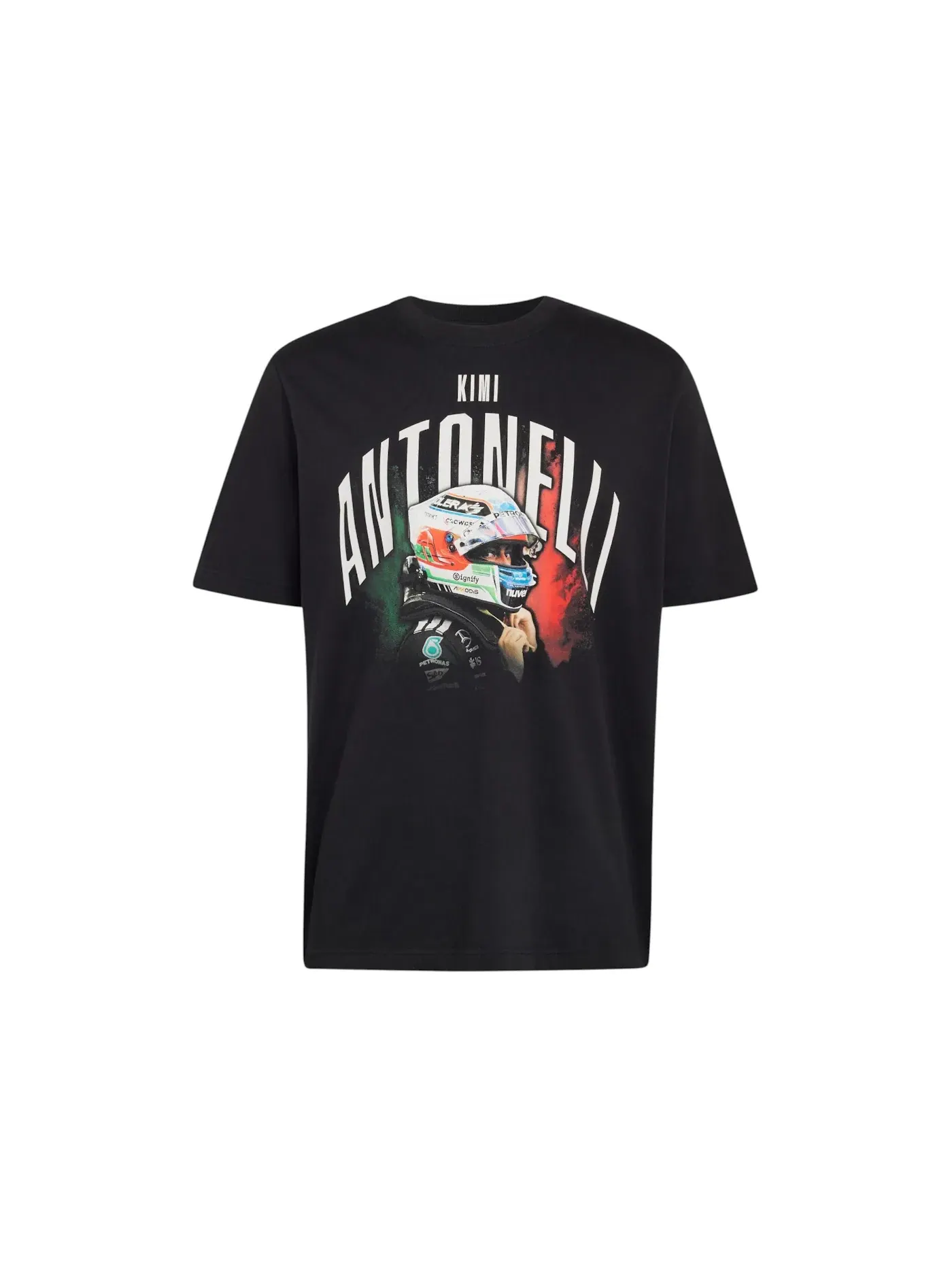Мужская футболка с принтом Mercedes AMG Petronas Formula 1 Team Kimi Antonelli Graphic Tee Adidas — изображение 1 из 1