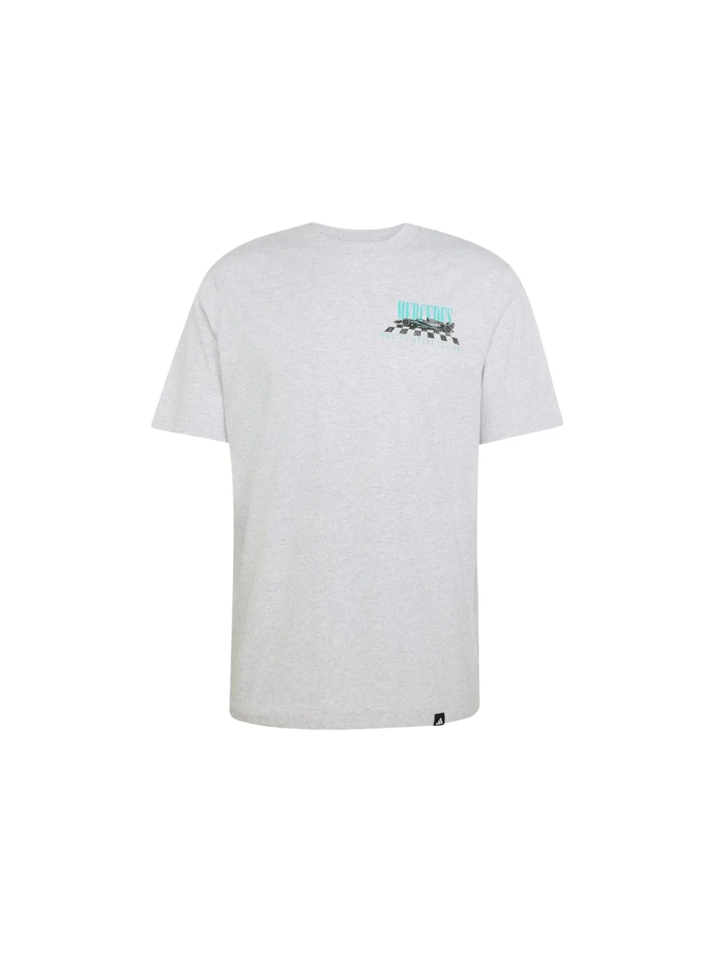 Мужская футболка с принтом Mercedes AMG Petronas Formula 1 Team Tee Adidas — изображение 1 из 1, светлый серый