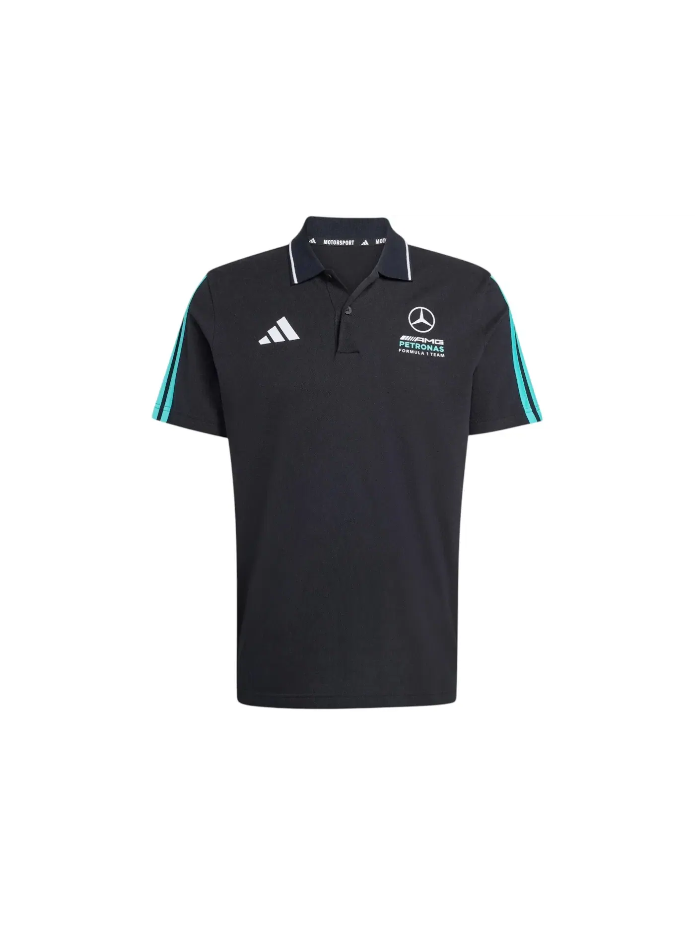 Мужское поло команды Mercedes AMG Petronas Formula 1 DNA Adidas — изображение 1 из 1, черный