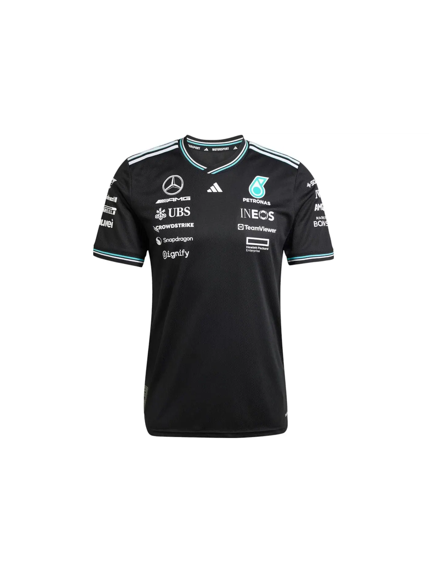 Мужская джерси Adidas Mercedes AMG Petronas Formula One Team Driver Authentic Jersey — изображение 1 из 1, черный/белый
