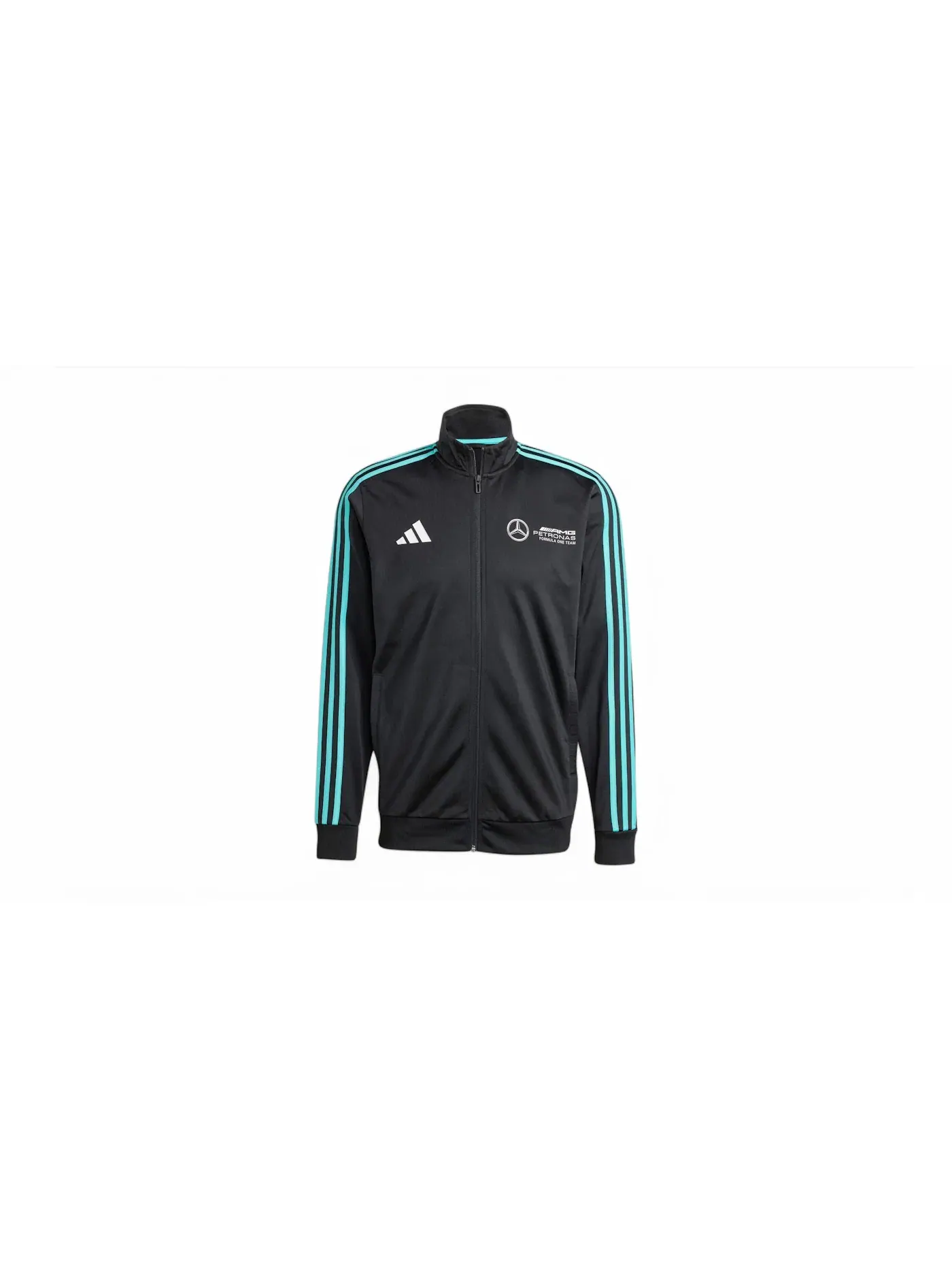 Мужская куртка с длинным рукавом Mercedes AMG Petronas Formula Team Dna Track Top Adidas — изображение 1 из 1, черный/белый