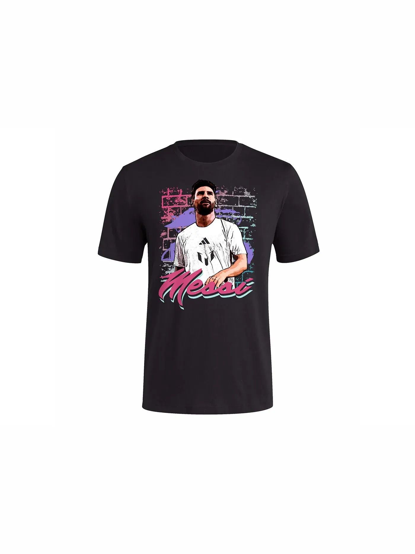 Мужская футболка с принтом Messi Mural Tee Adidas — изображение 1 из 1, черный