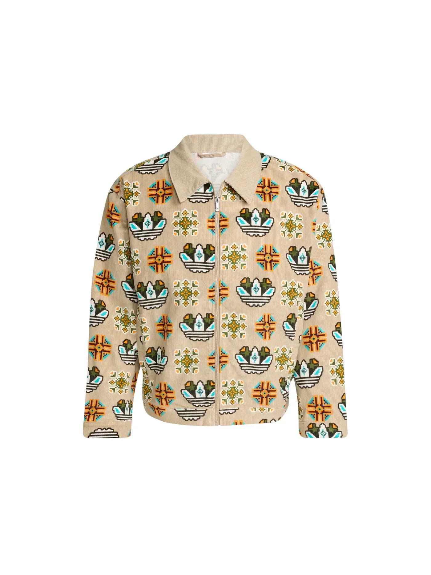 Мужская куртка-ветровка с принтом Monogram Allover Loose Coach Jacket Adidas — изображение 1 из 1, хаки