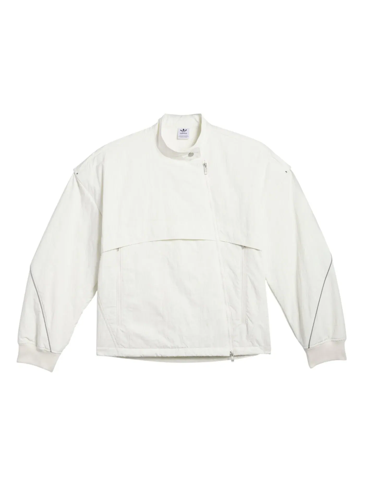 Мужская куртка-бомбер с принтом Adidas Motor Ave Racer Jacket — изображение 1 из 1, белый