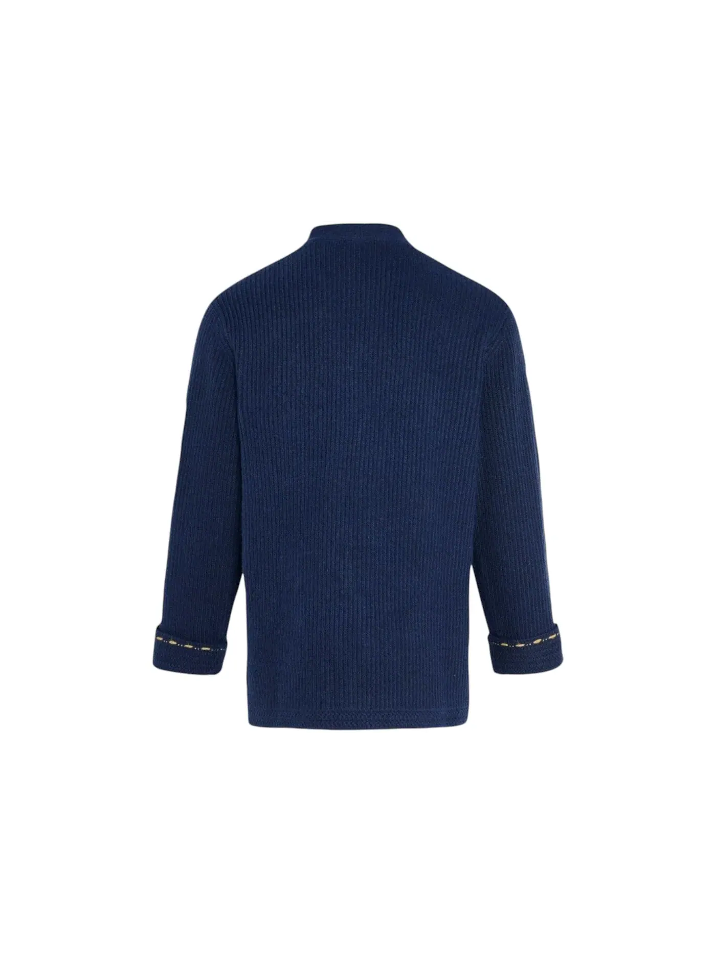 Мужская куртка из трикотажа с принтом Adidas New Year Knit Jacket (Asia Sizing) — изображение 2 из 2, темно-синий