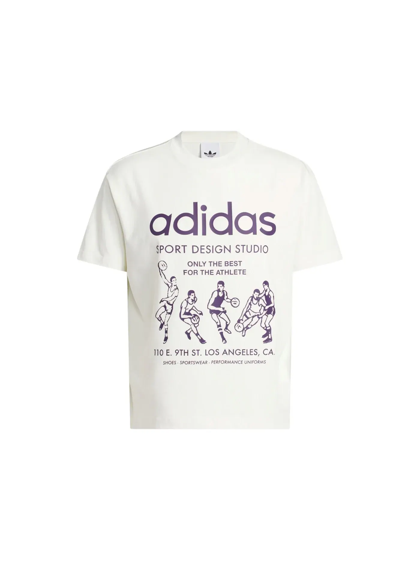 Футболка с принтом Tee Adidas — изображение 1 из 1, белый/фиолетовый