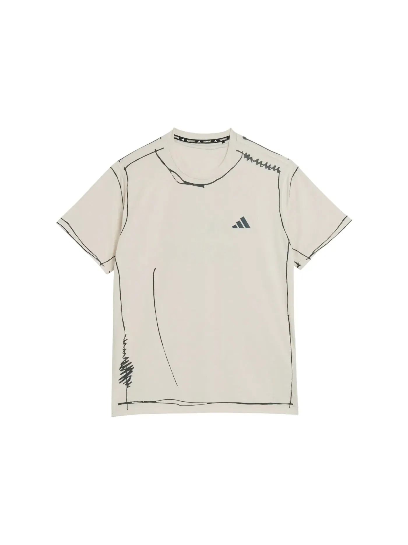 Мужская футболка с принтом Running Unitefit T-shirt Adidas — изображение 1 из 2, слоновая кость