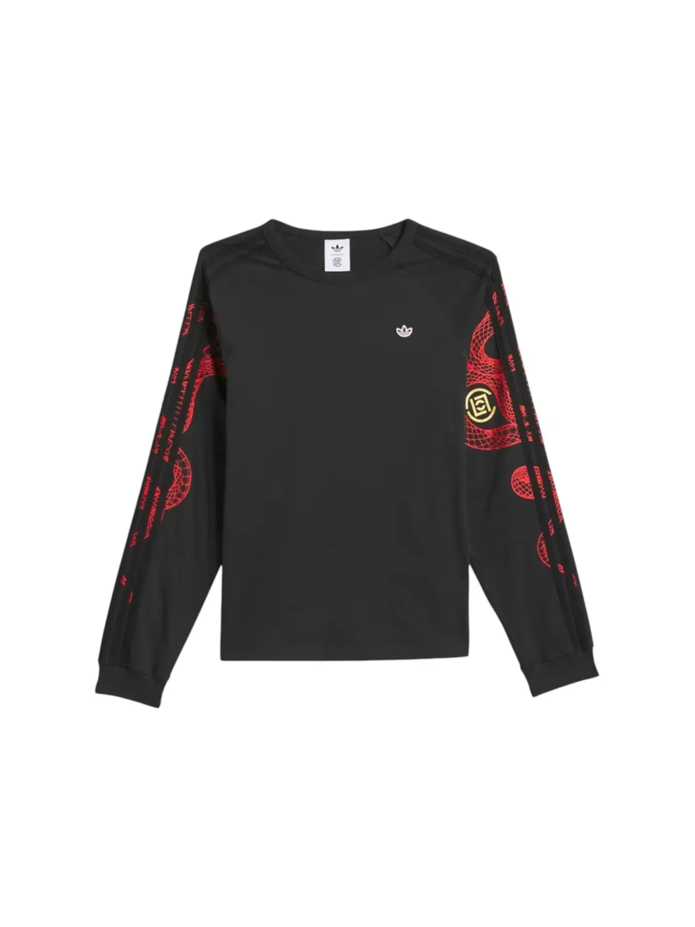 Унисекс футболка с длинным рукавом реглан Adidas Originals x Edison Chen Clot — изображение 1 из 2, черный