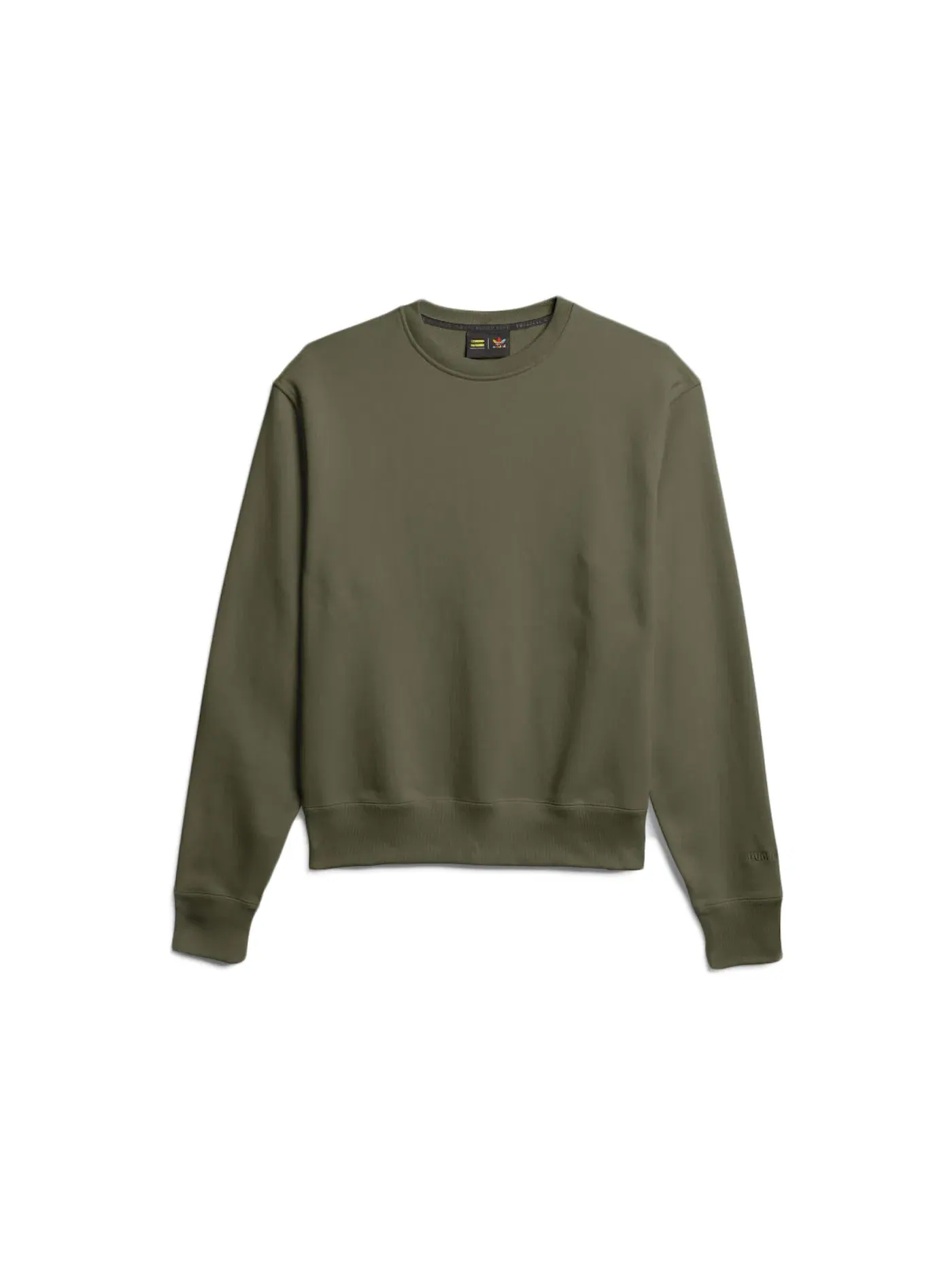 Детский свитшот с круглым вырезом Adidas Pharrell Williams Basics Crewneck Sweatshirt — изображение 1 из 1, оливковый
