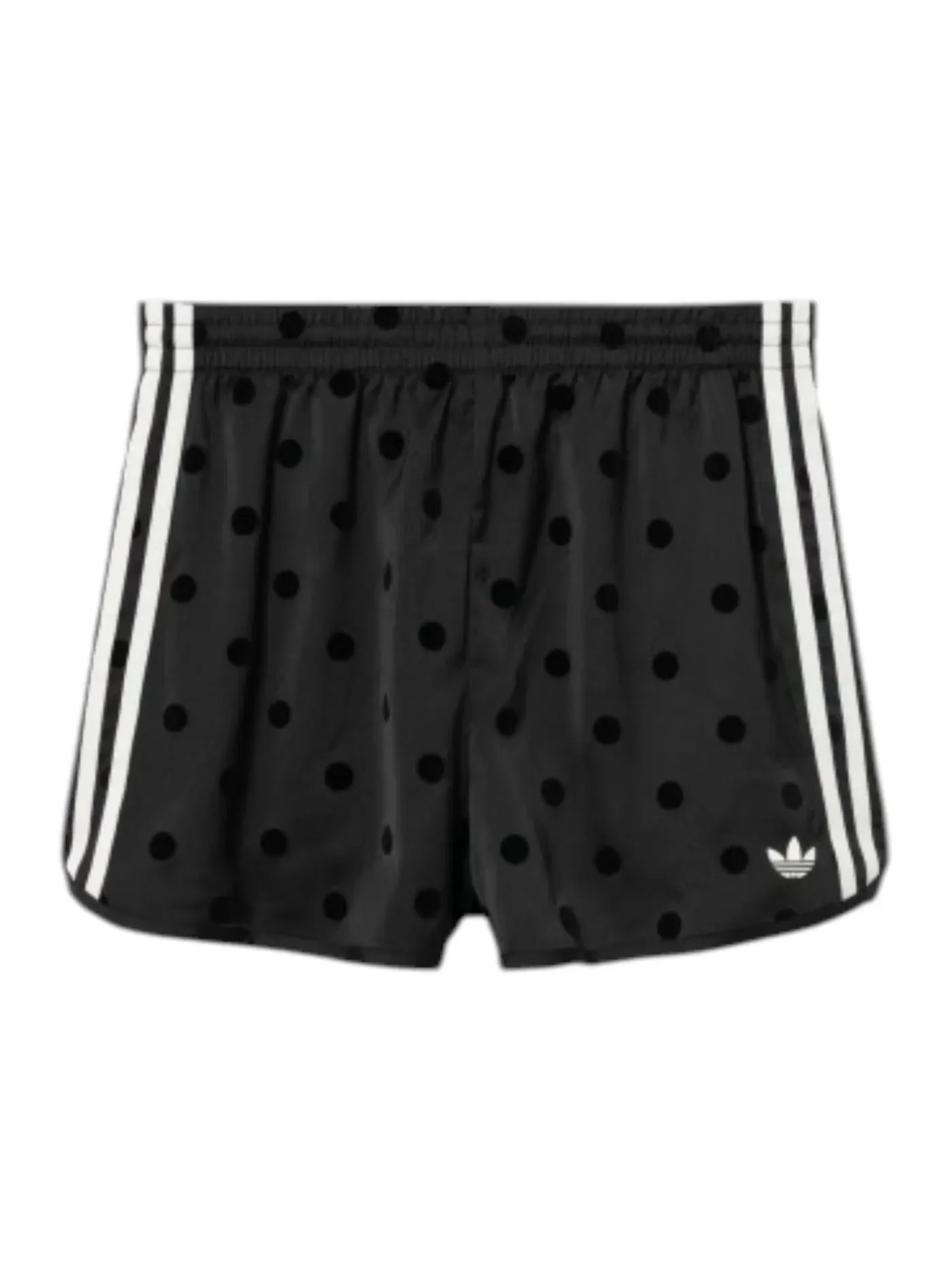 Женские шорты с принтом горох Adidas — изображение 1 из 2, черный